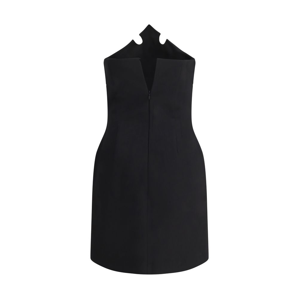 Black Polyester Casual Dress