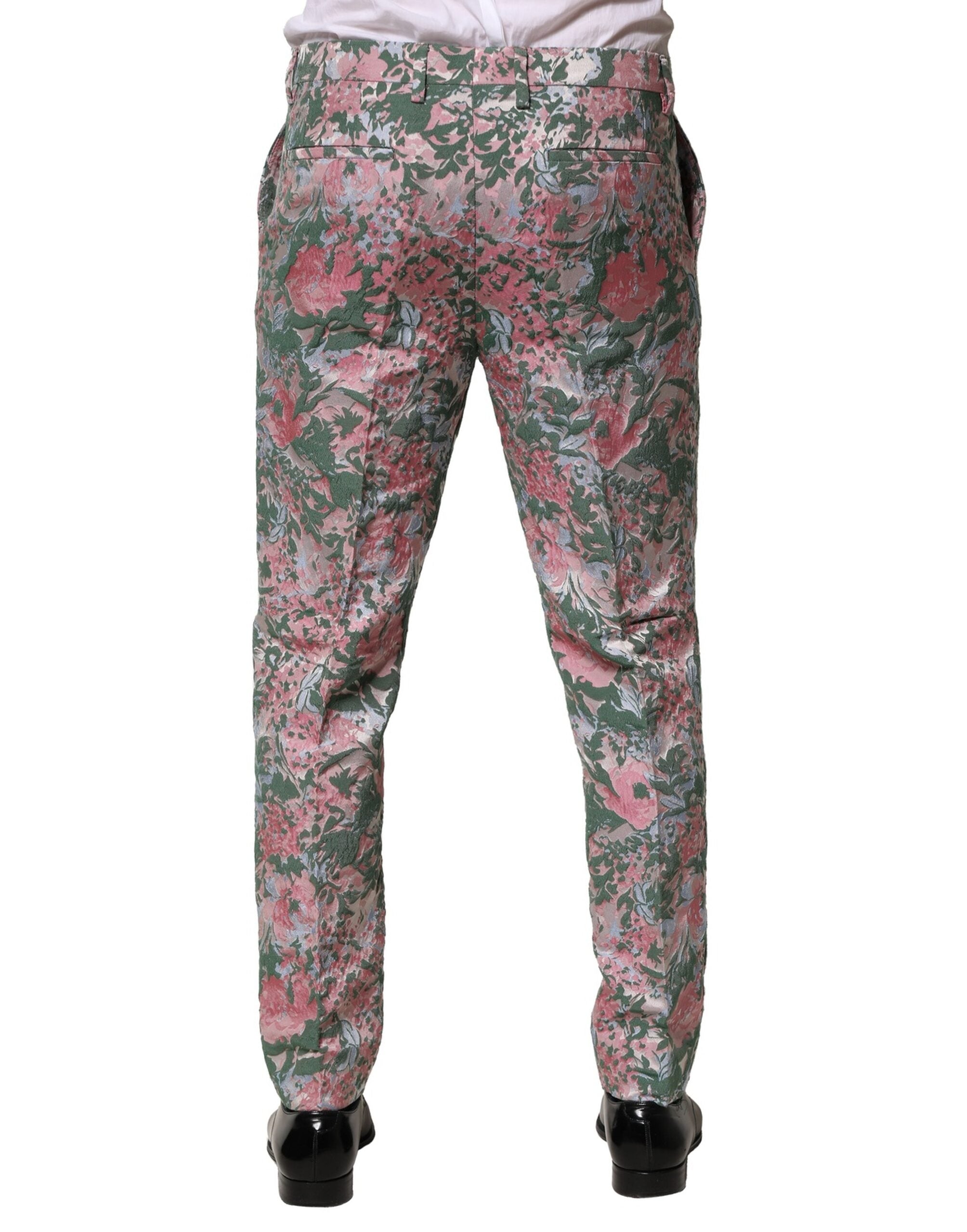 Multicolor Floral Jacquard Pants
