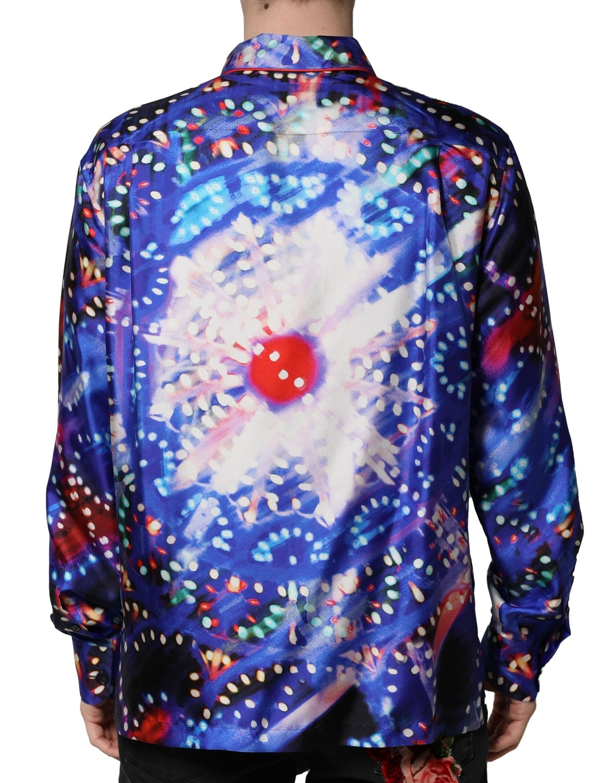 Multicolor Printed Silk Lounge Casual Shirt