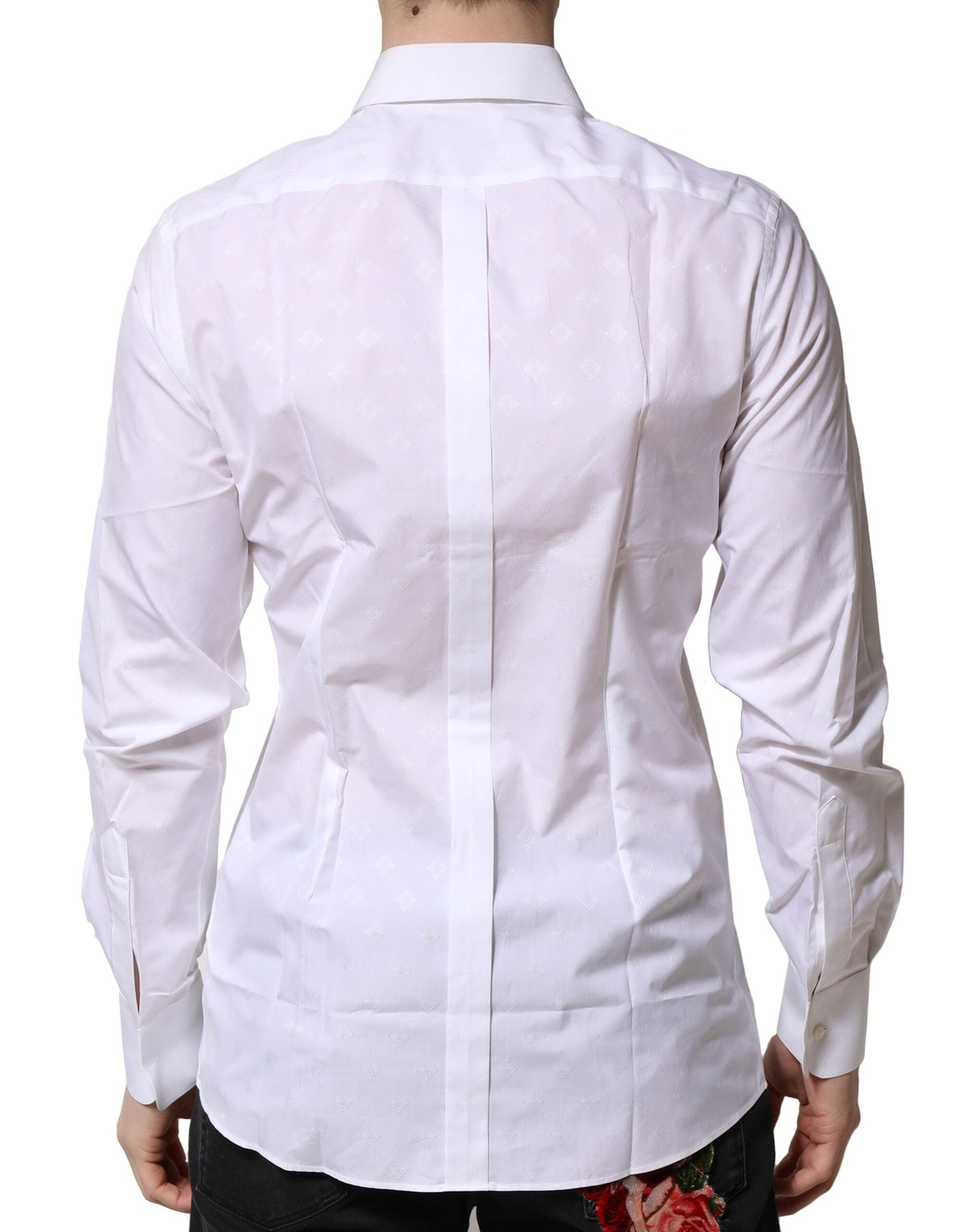 White Bib Cotton Poplin GOLD Men Formal Shirt