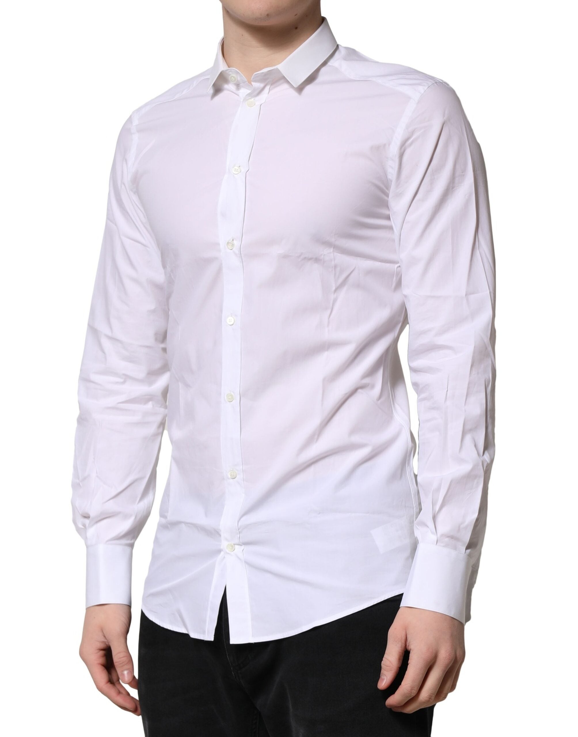White GOLD Long Sleeves Dress Formal Shirt