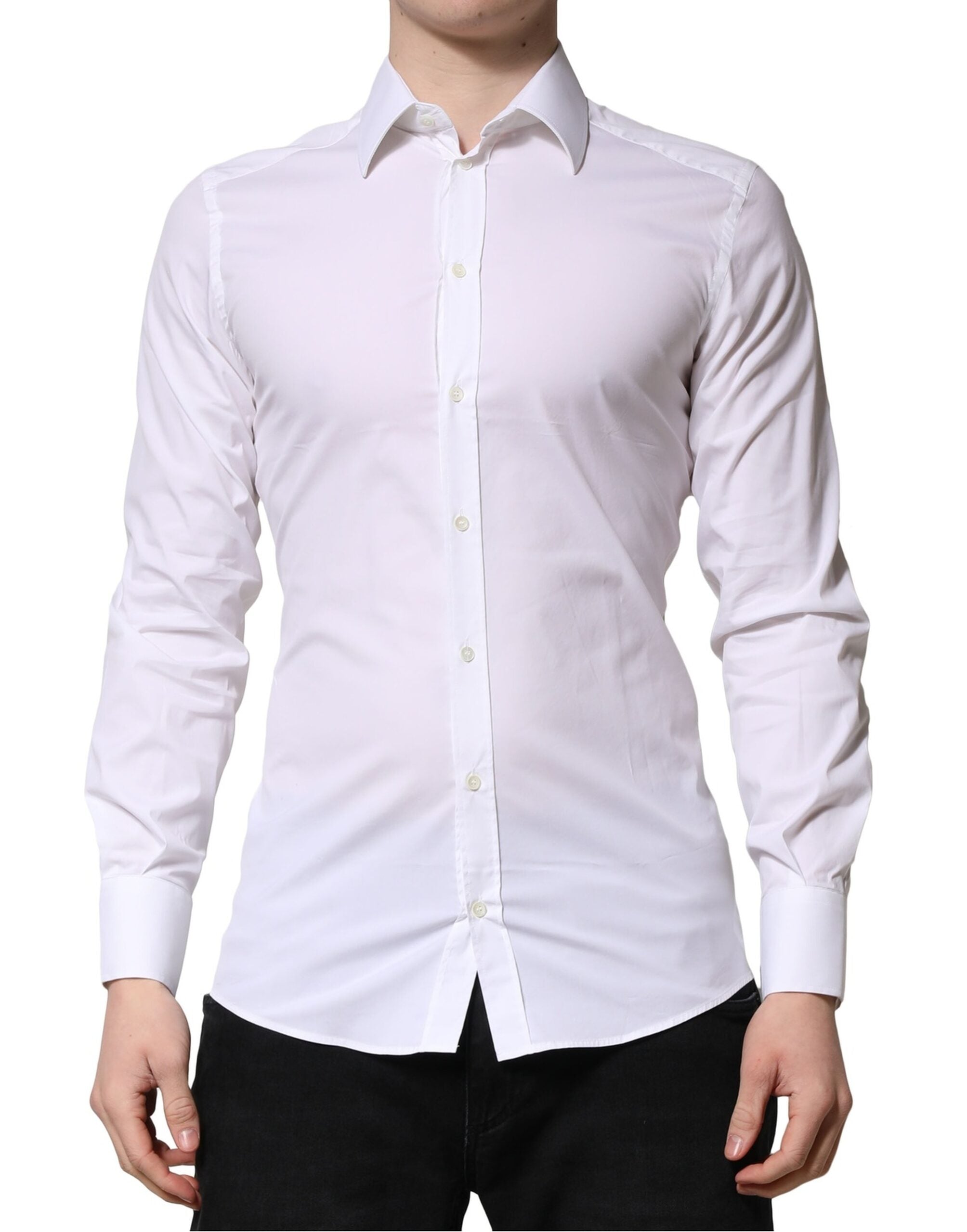 White GOLD Long Sleeves Men Dress Formal Shirt