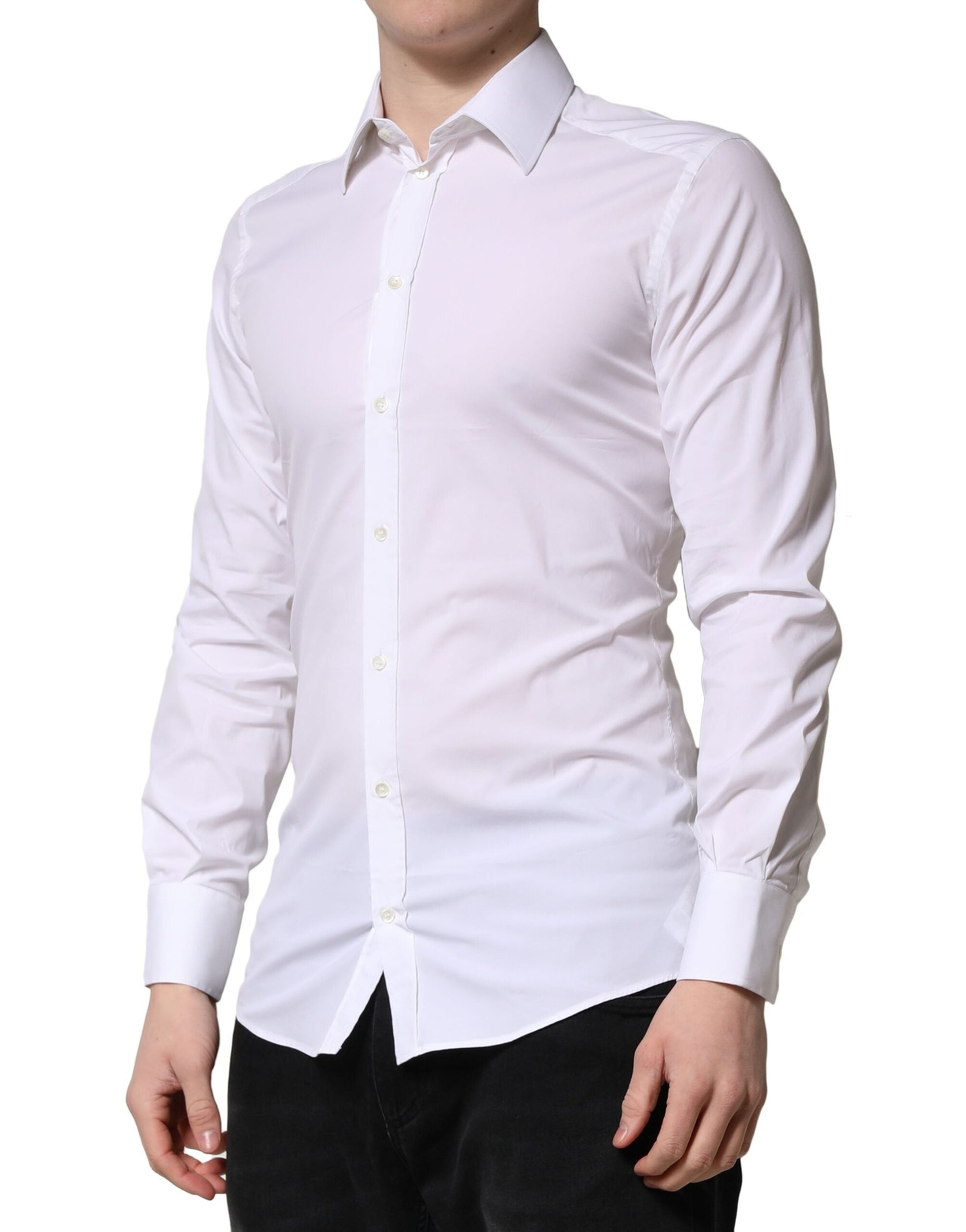 White GOLD Long Sleeves Men Dress Formal Shirt