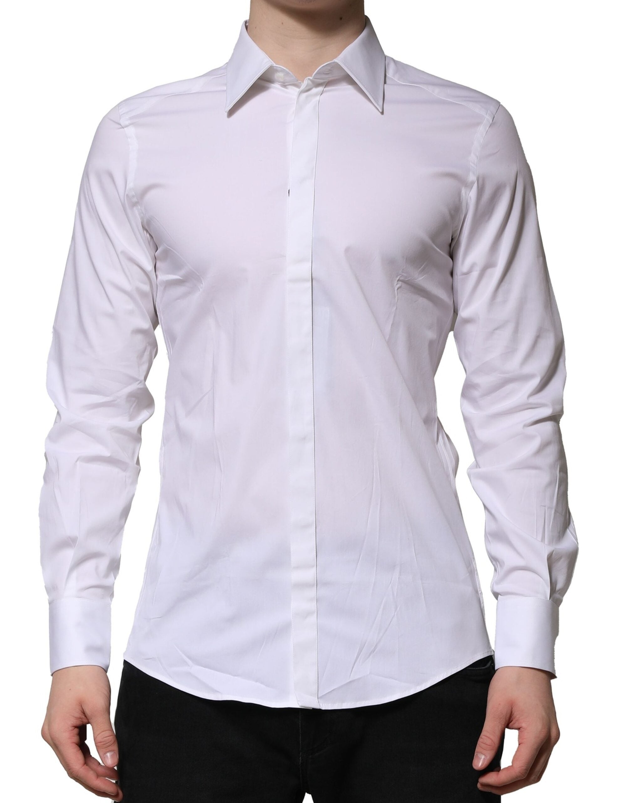 White MARTINI Long Sleeves Dress Formal Shirt