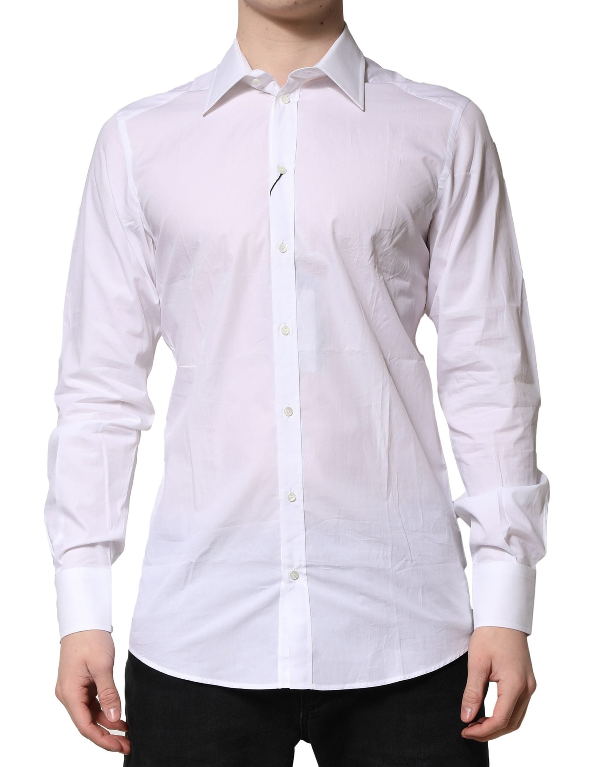 White Cotton Long Sleeves GOLD Formal Shirt
