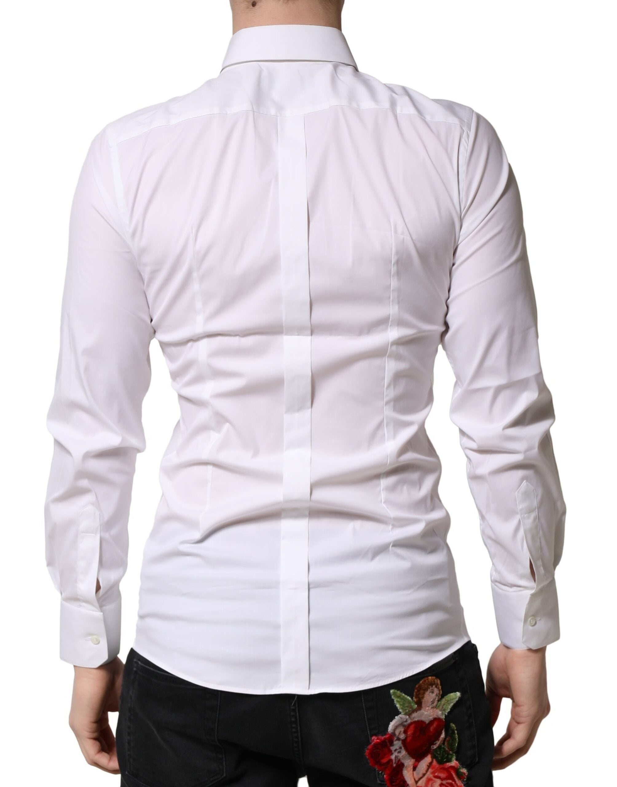White GOLD Long Sleeves Dress Formal Shirt