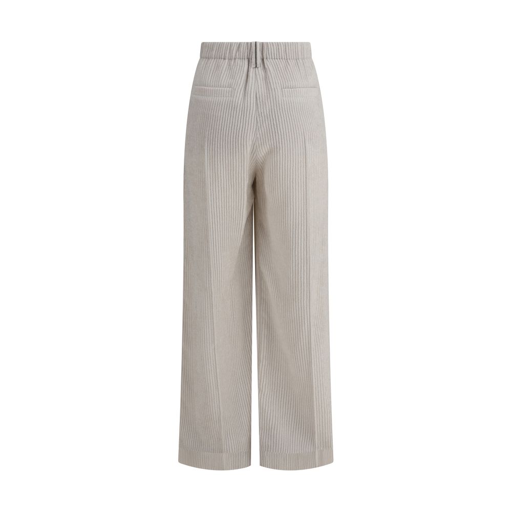 White Viscose Casual Pants