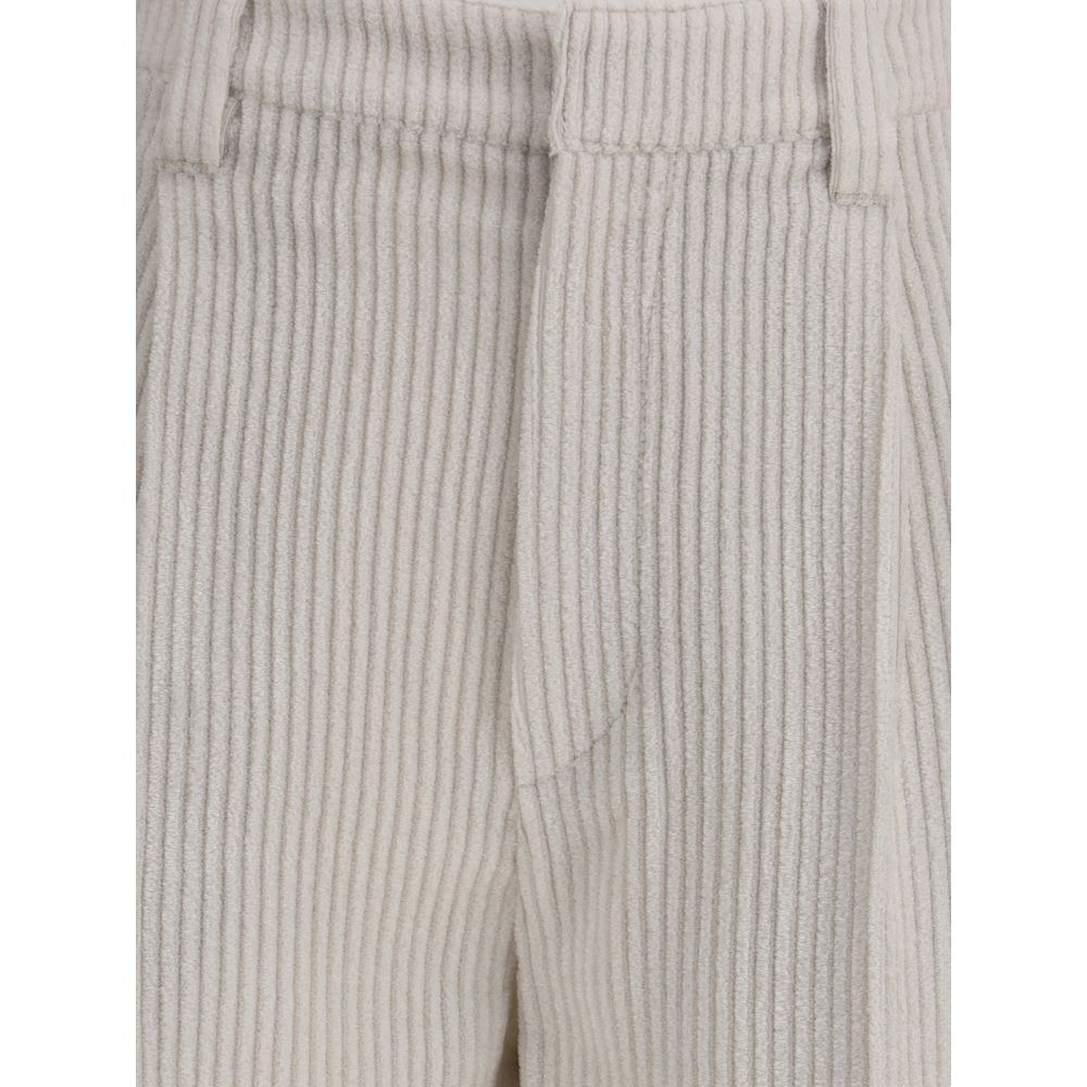 White Viscose Casual Pants