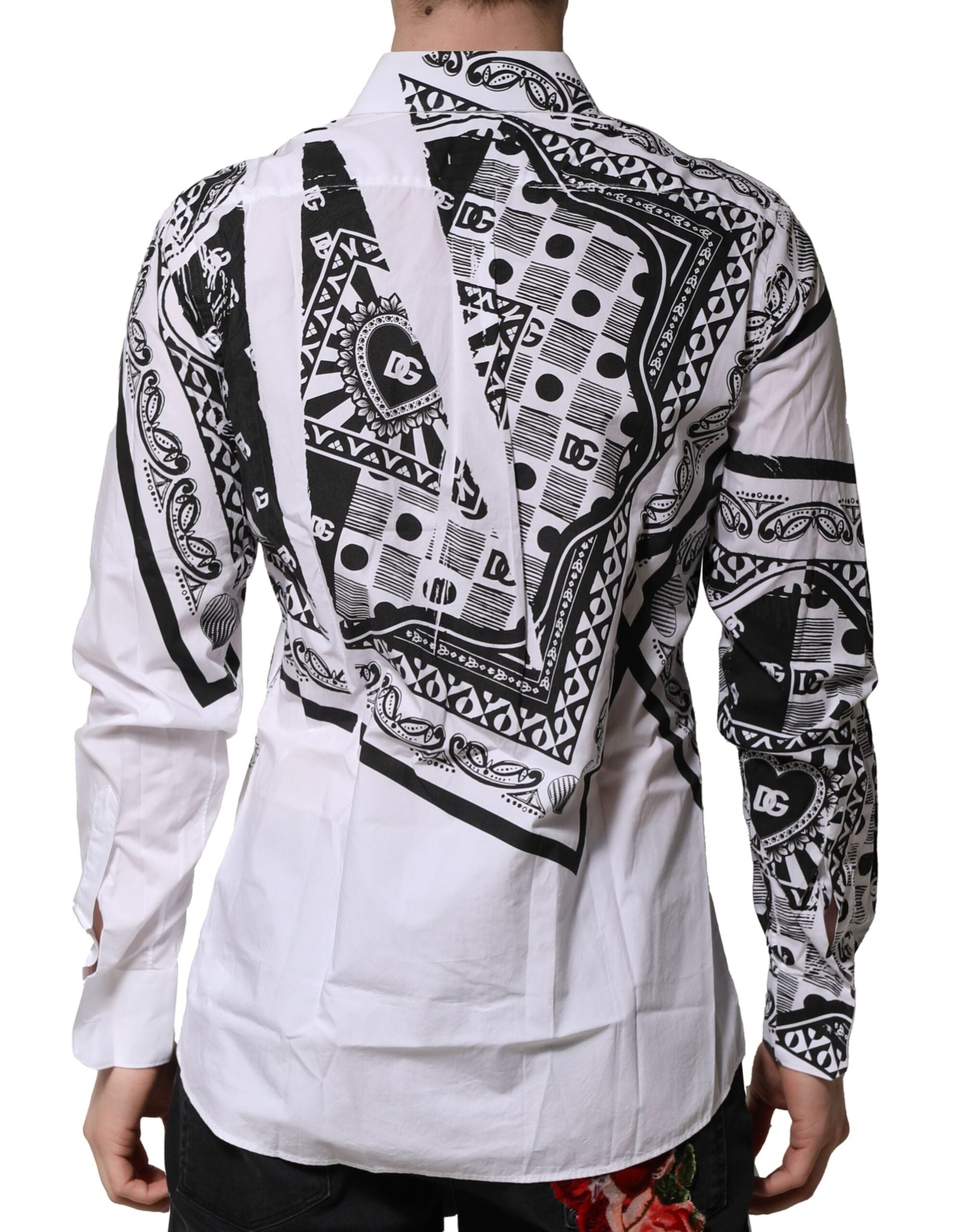 White MARTINI Bandana Print Formal Shirt