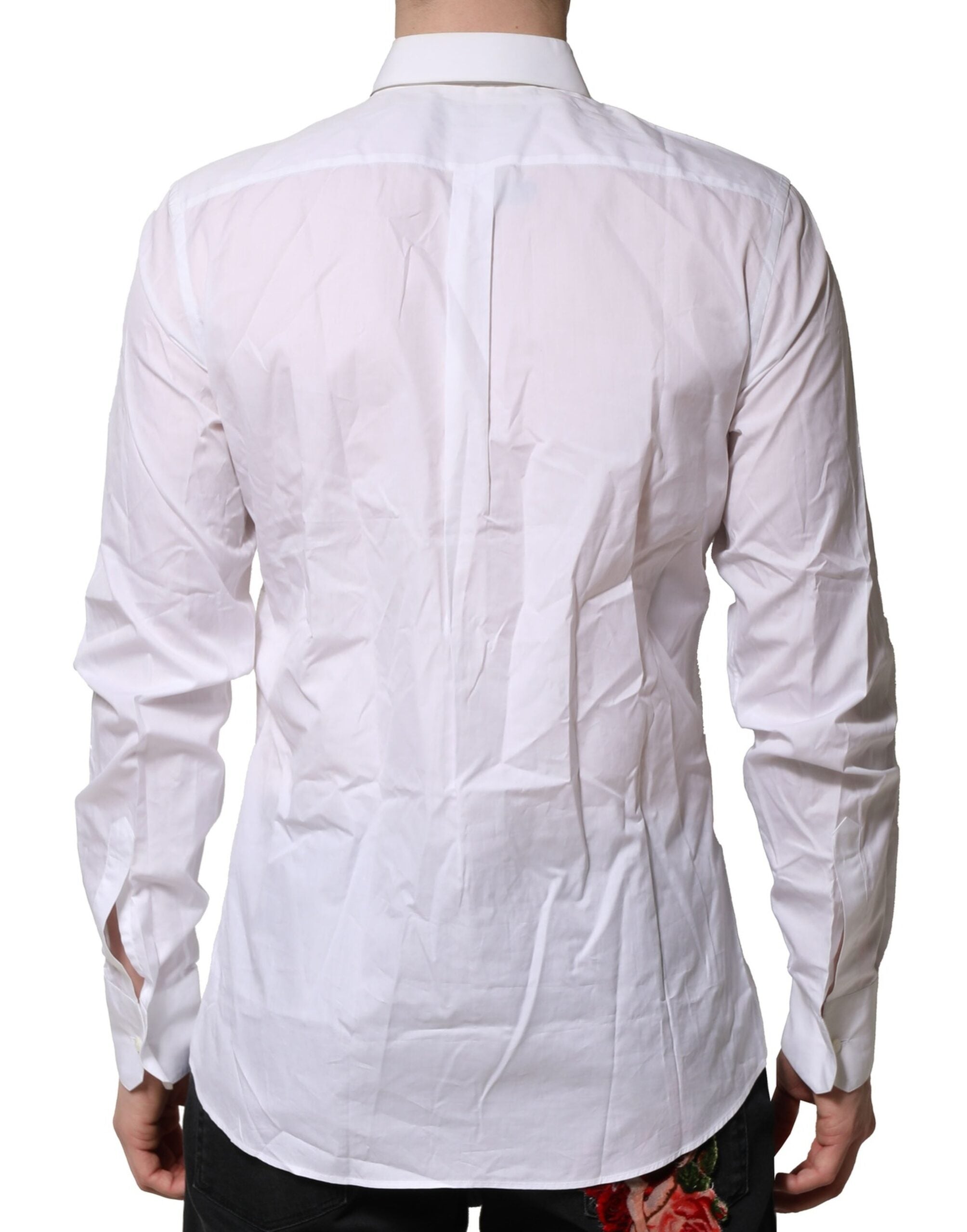 White Cotton Ruffled Detailing Formal Shirt