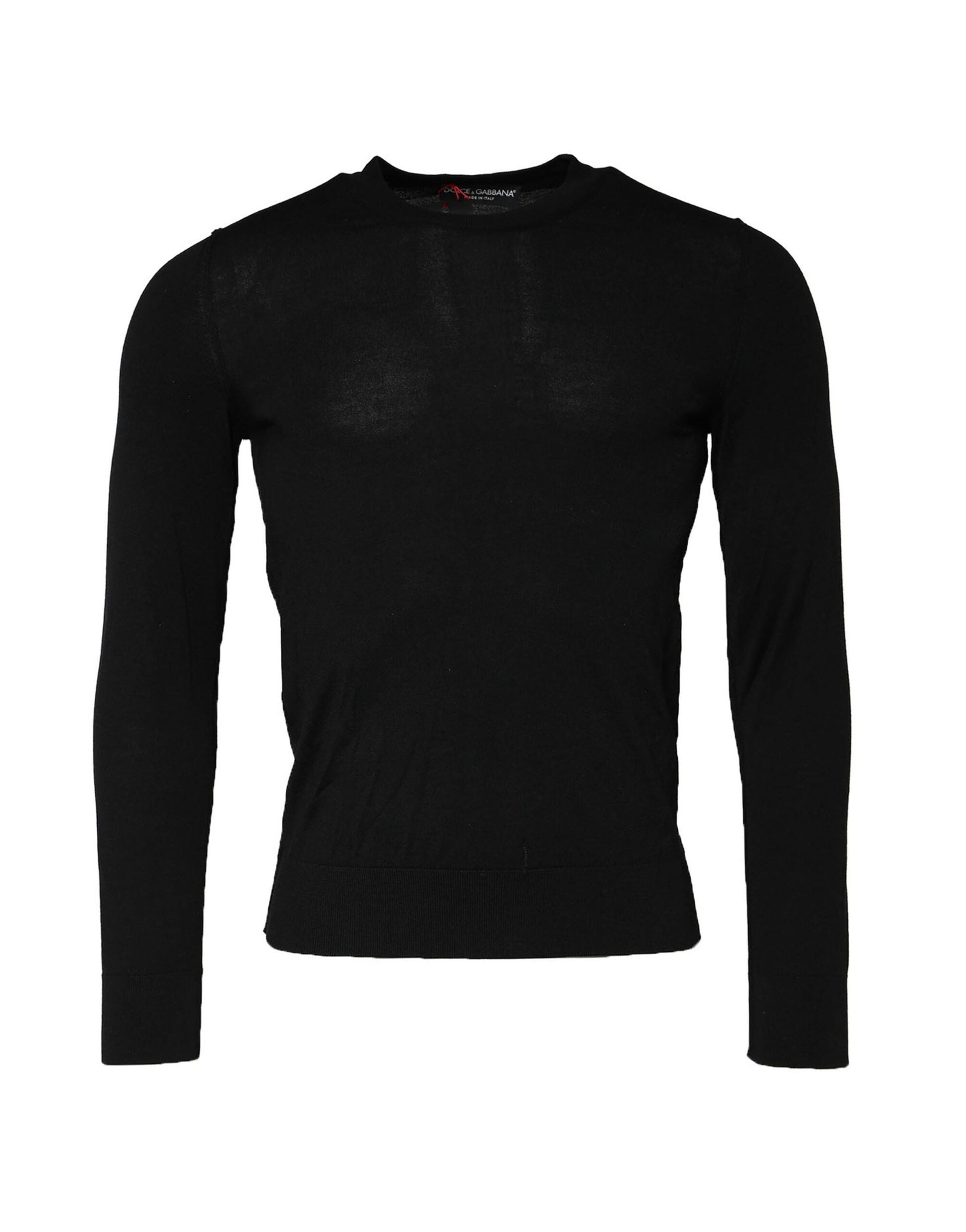 Black Long Sleeve Crew Neck Pullover Sweater