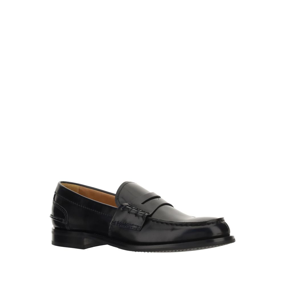 Black Calf Leather Bos Taurus Slip-On Loafers