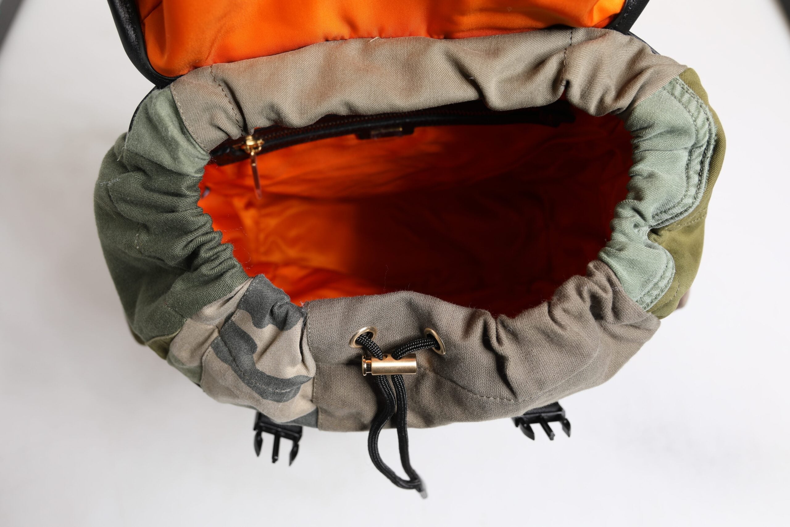 Green Patchwork Travel Backpack Military Bag