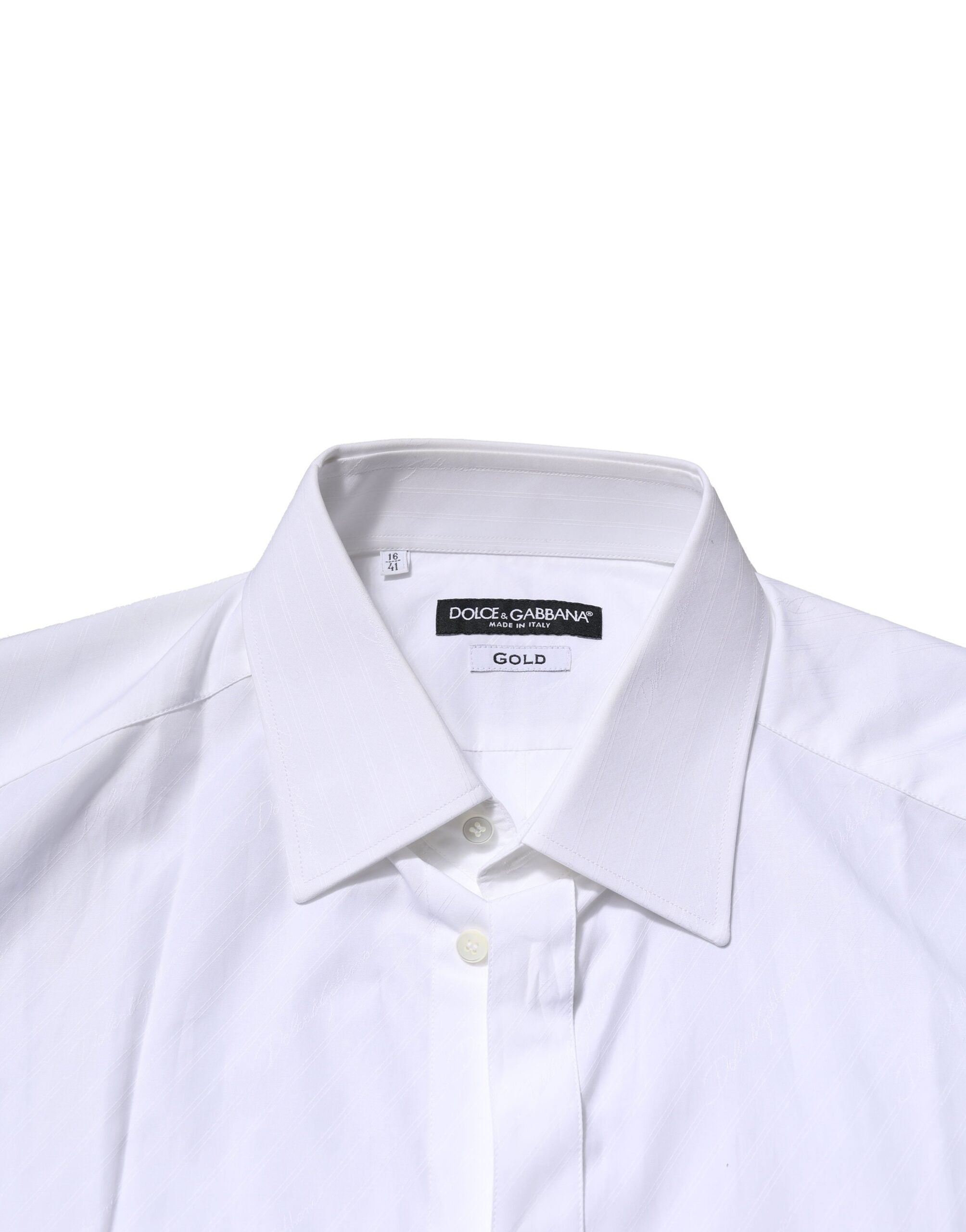 White Cotton GOLD Long Sleeves Formal Shirt