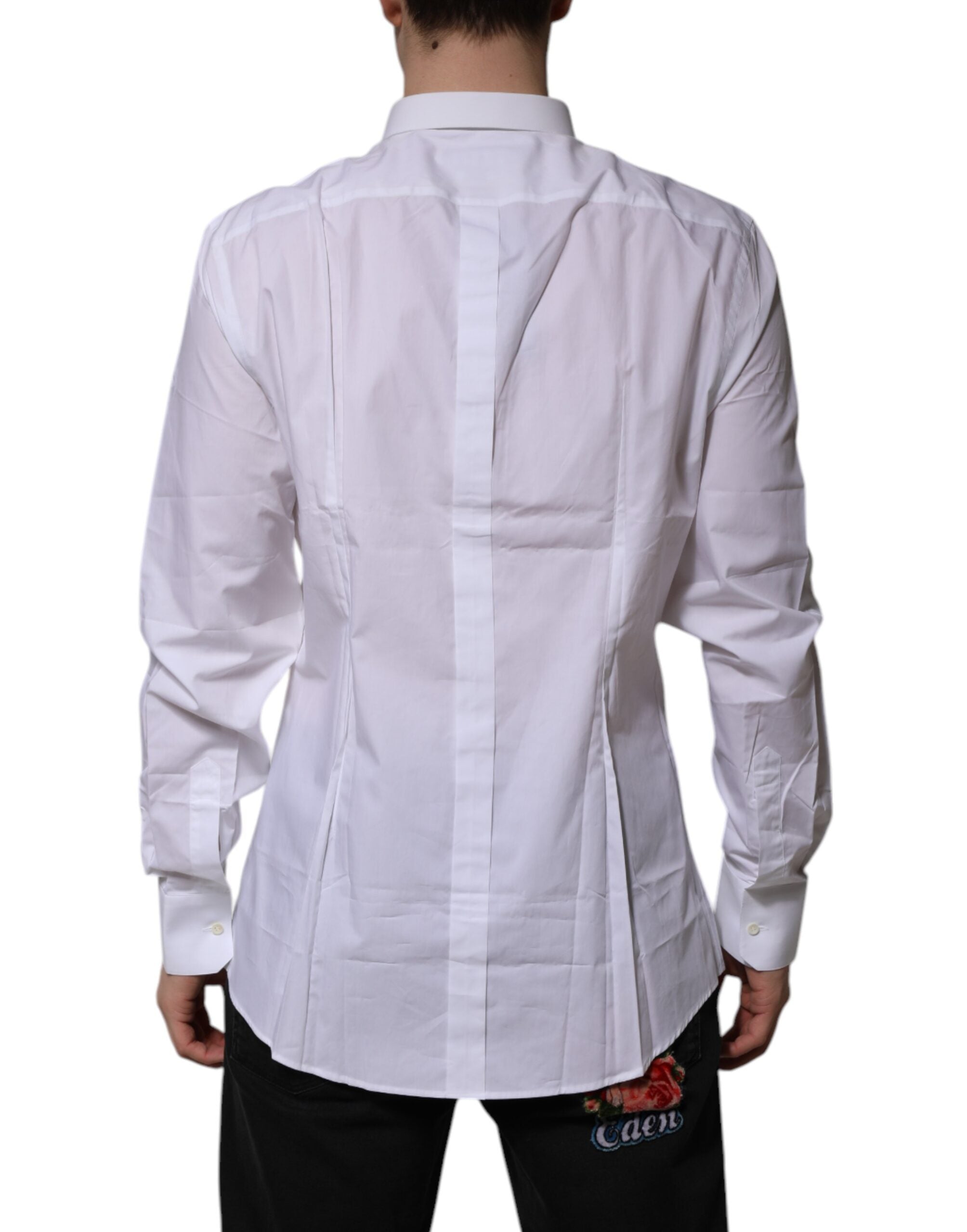 White Cotton GOLD Long Sleeves Formal Shirt