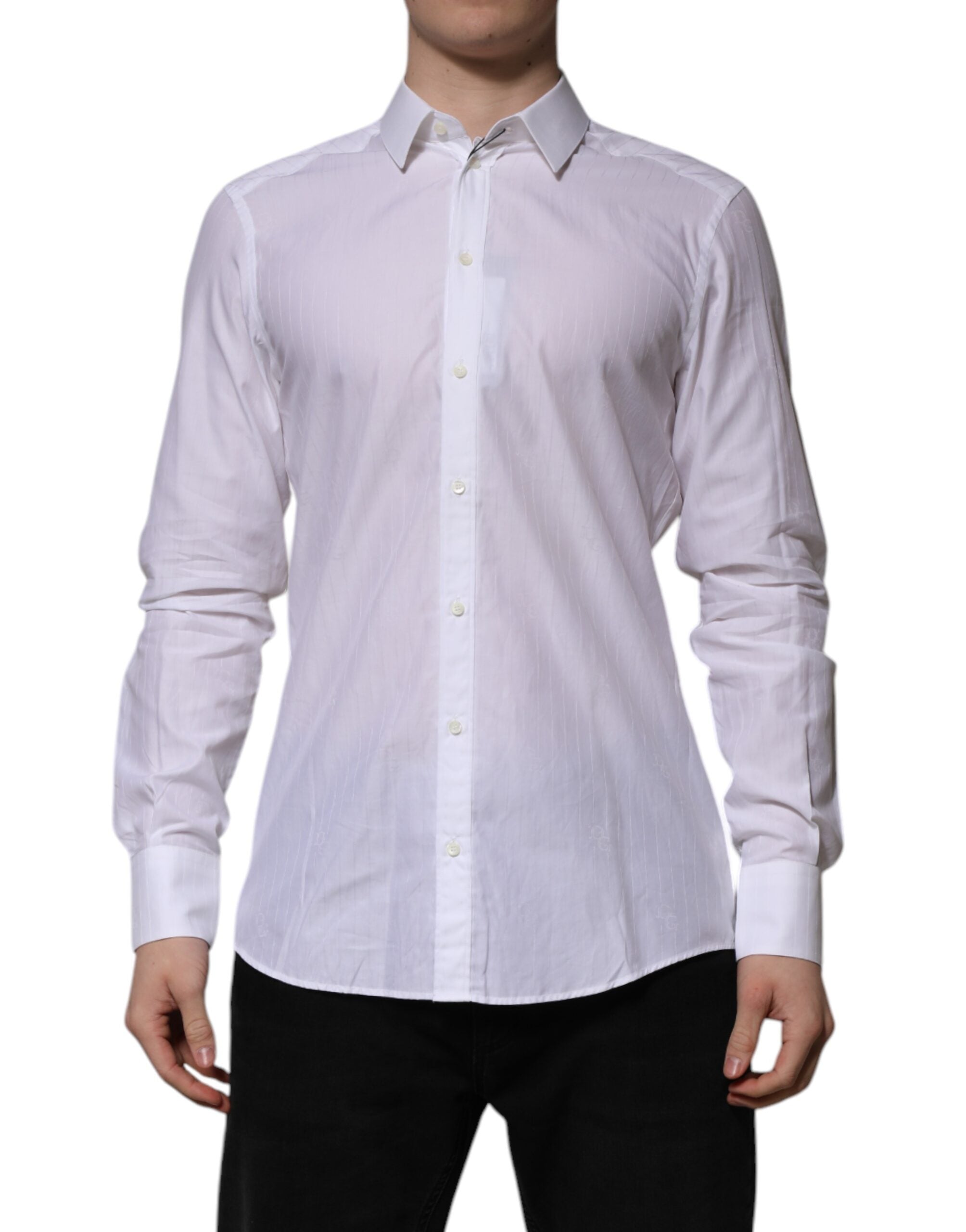 White Cotton MARTINI Long Sleeve Formal Shirt