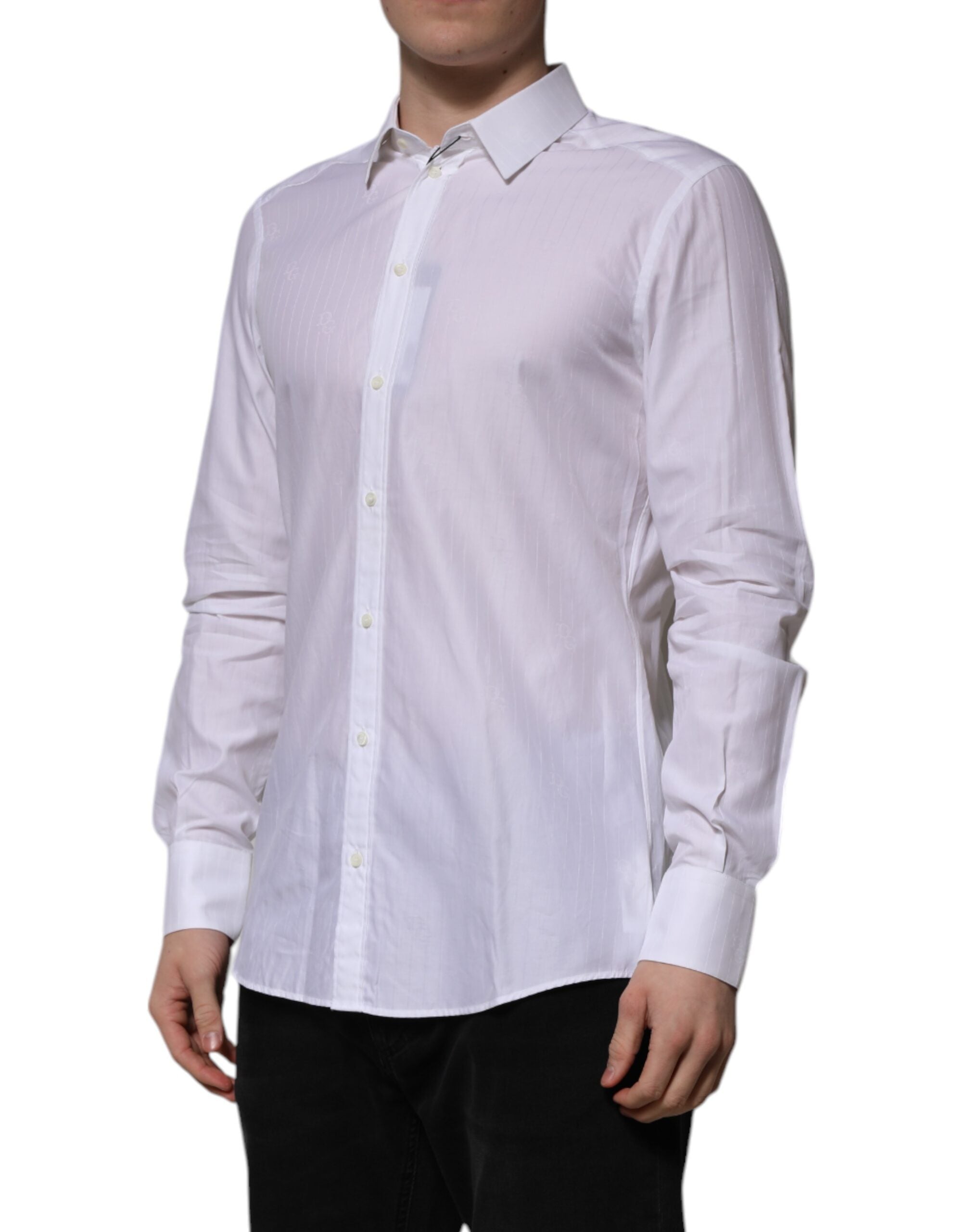 White Cotton MARTINI Long Sleeve Formal Shirt