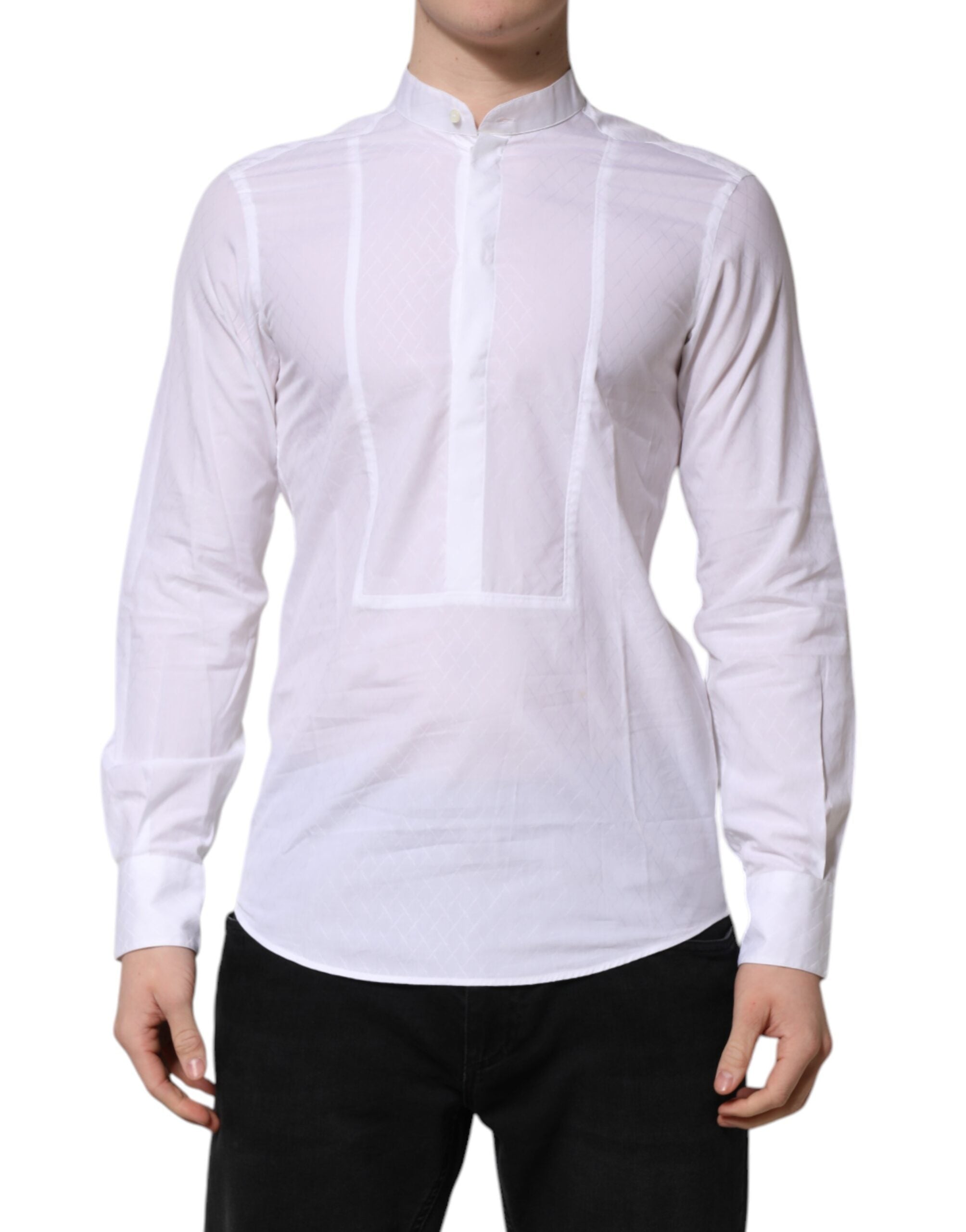 White Cotton Slim Long Sleeves Formal Shirt