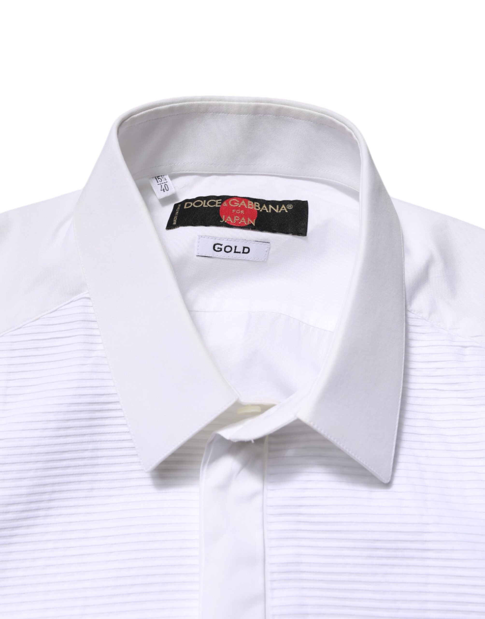 White GOLD Cotton Bib Dress Formal Shirt