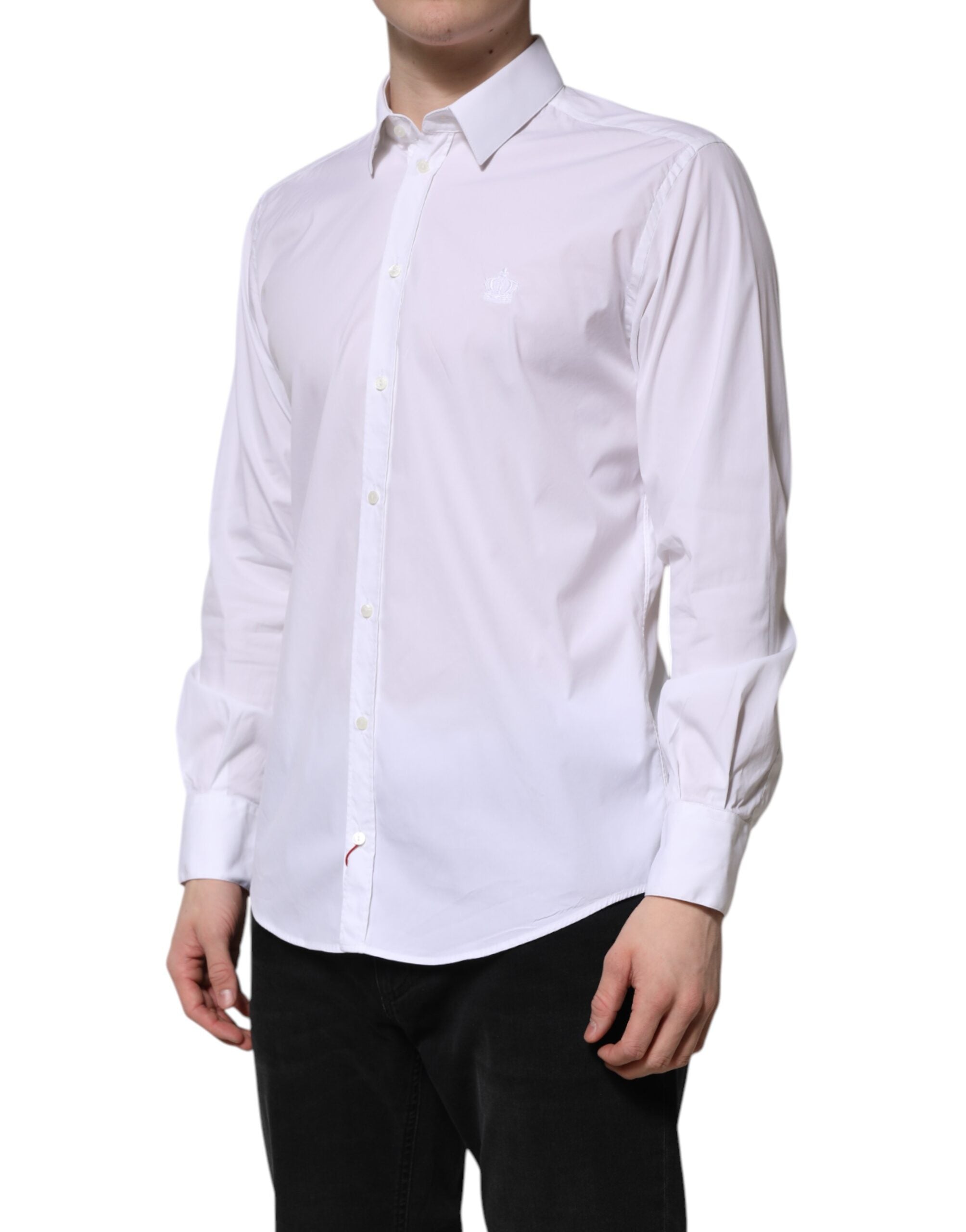White Cotton MARTINI Long Sleeve Dress Shirt