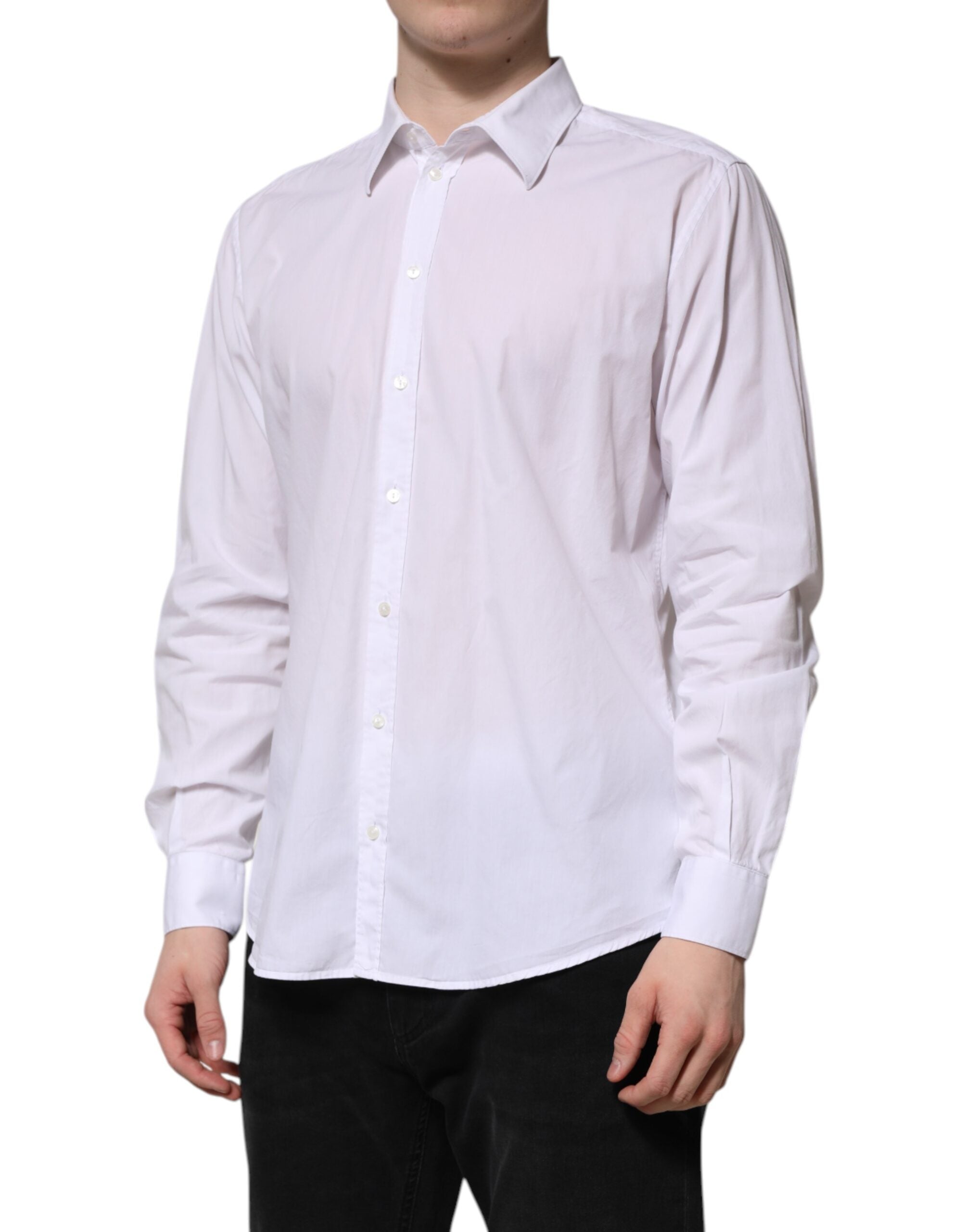 White Cotton STAFF Long Sleeves Dress Shirt