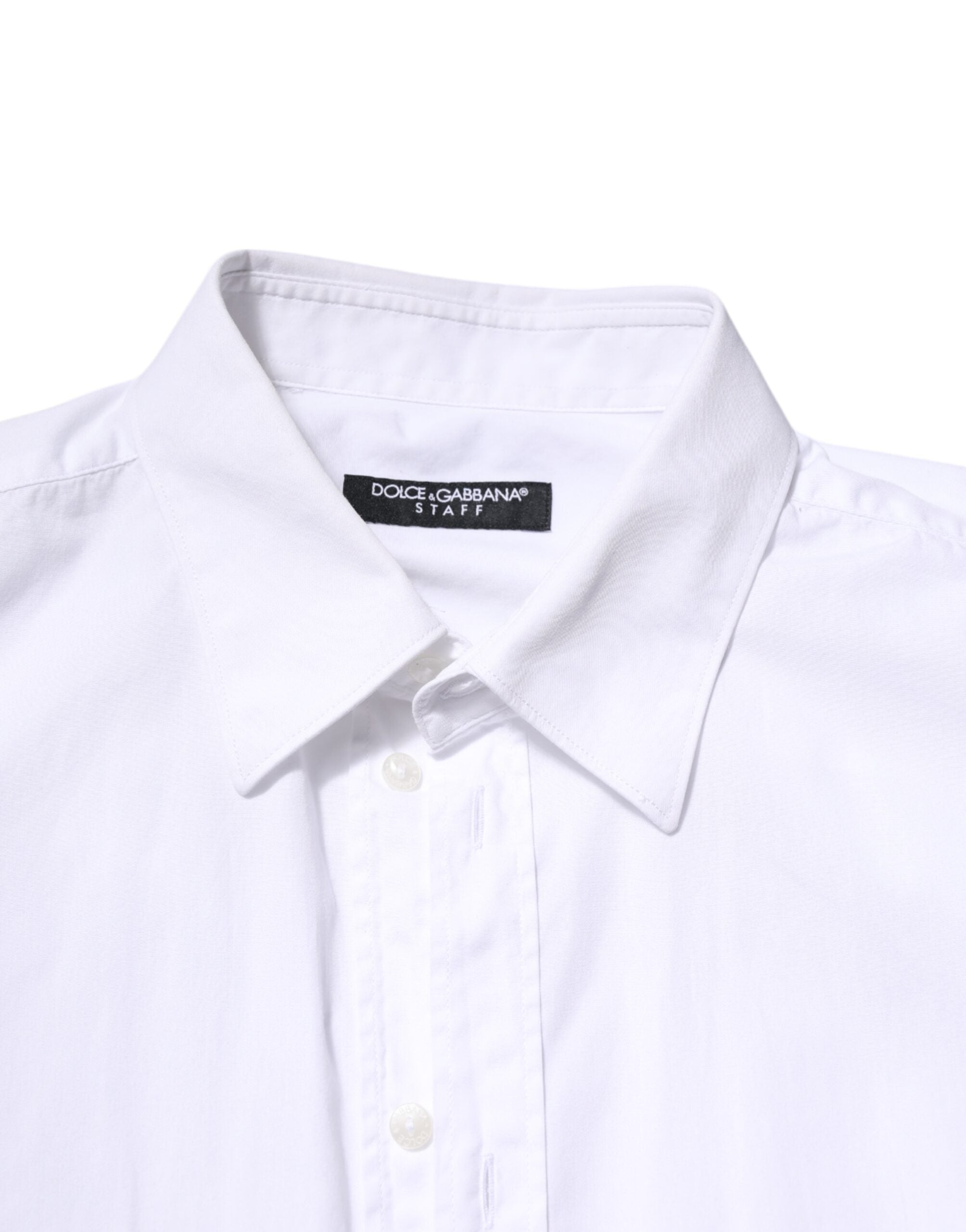 White Cotton STAFF Long Sleeves Dress Shirt
