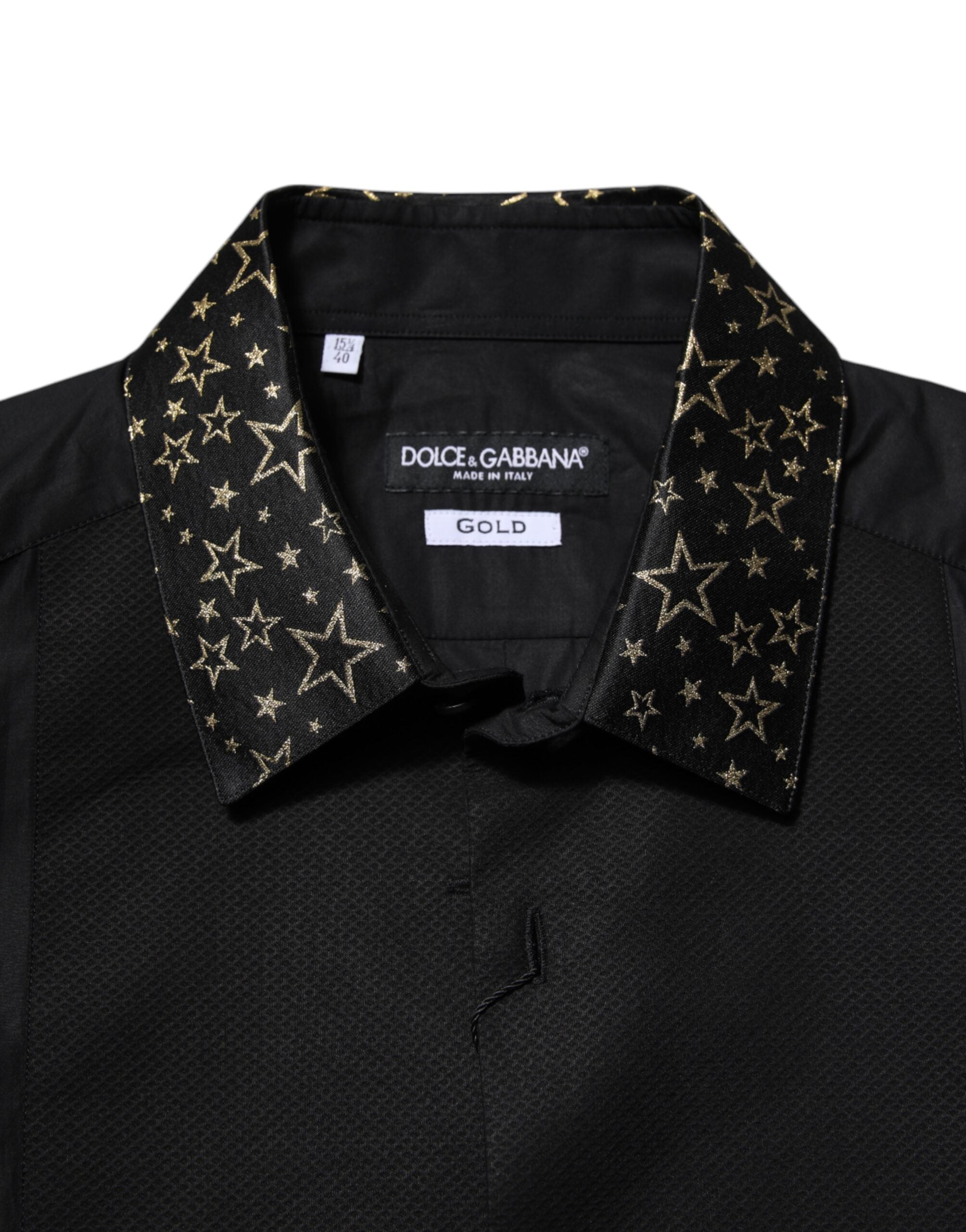 Black Cotton GOLD Long Sleeves Dress Shirt