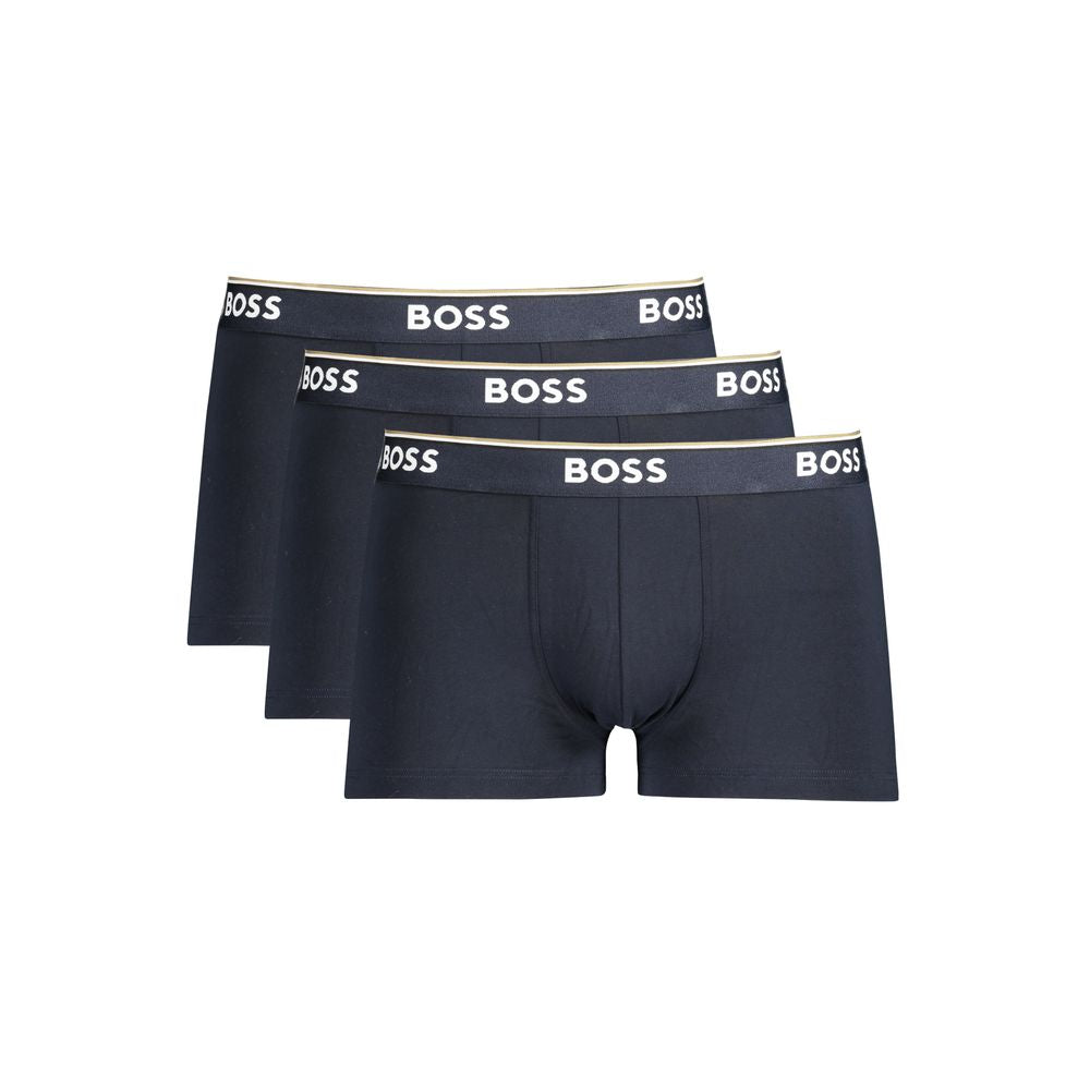 Blue Cotton Men Boxer Underwear