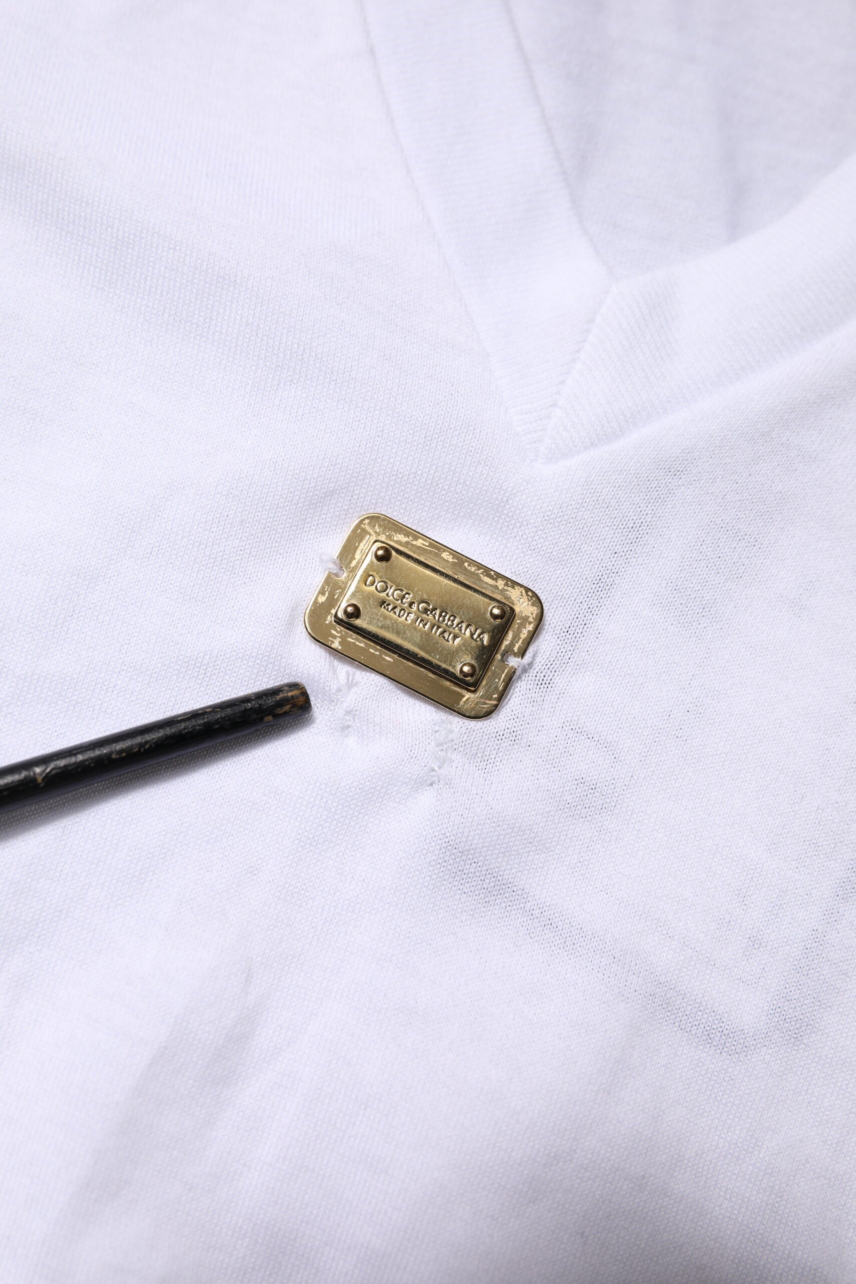 White Cotton Short Sleeve V-Neck Top T-shirt