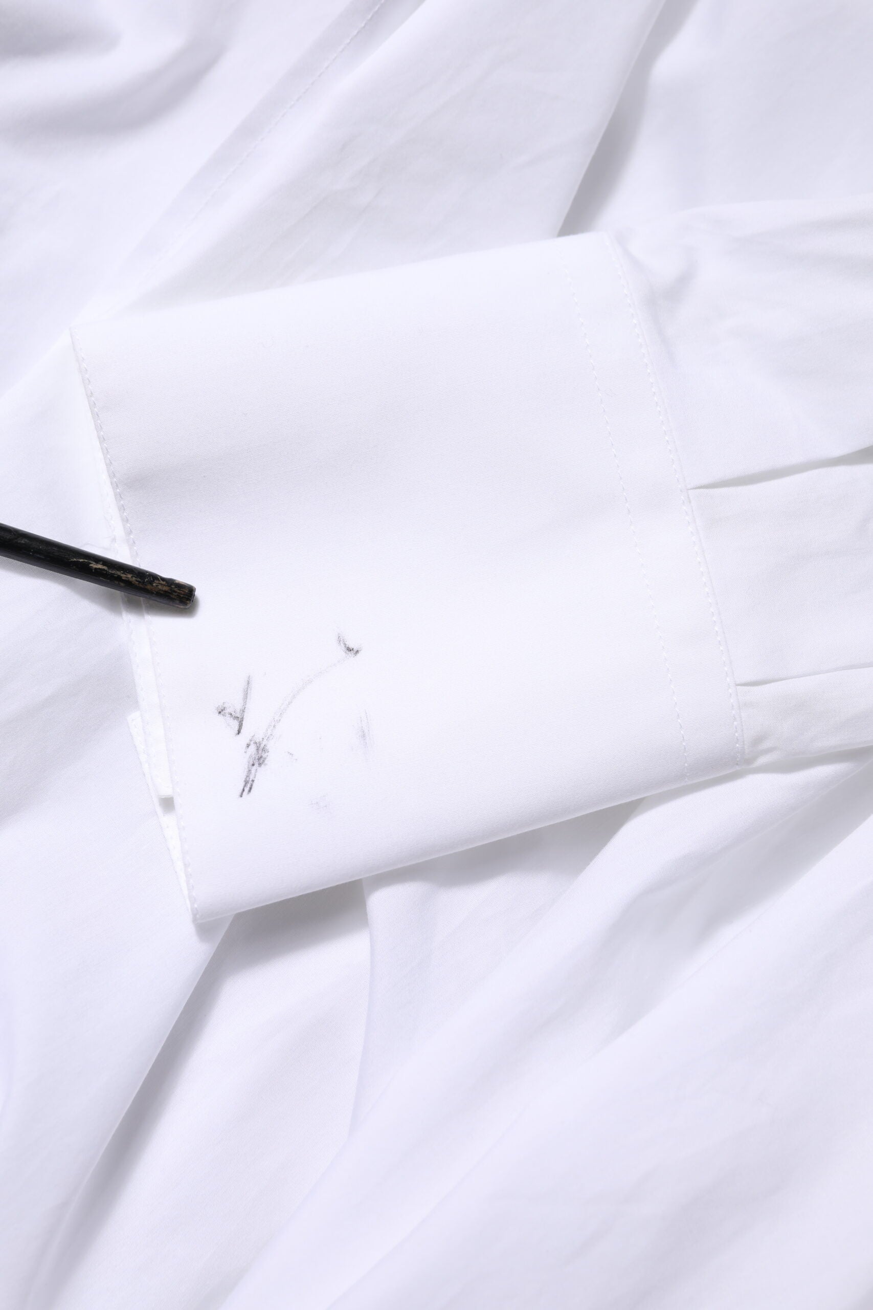 White Cotton Collared Shirt Long Sleeve Top