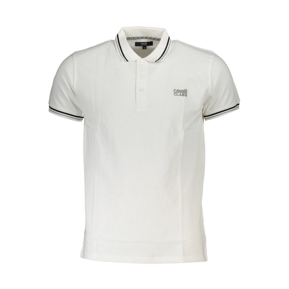 White Cotton Men Polo Shirt