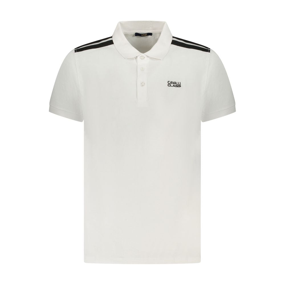 White Cotton Men Polo Shirt