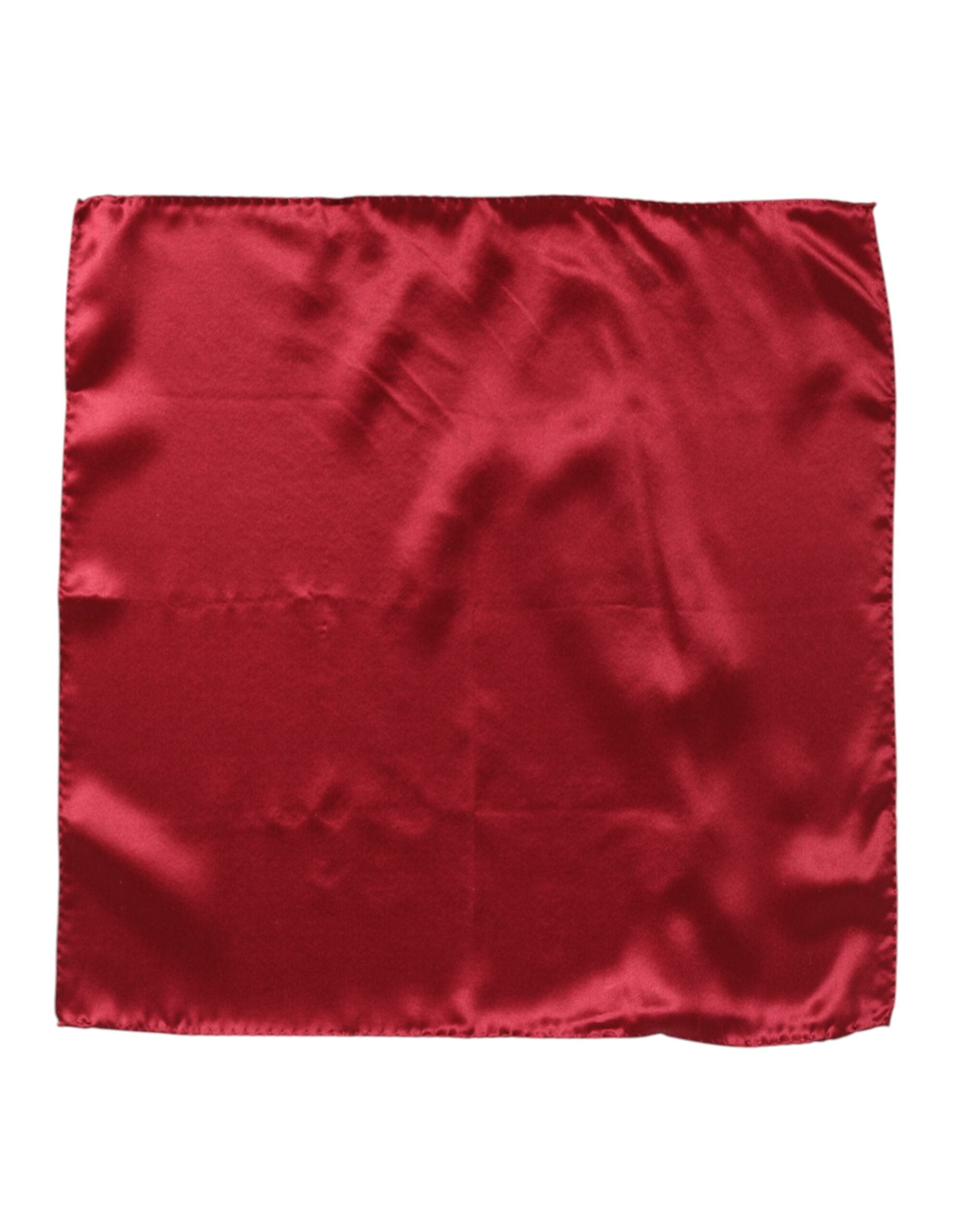 Red Solid Satin Silk Square Handkerchief Scarf