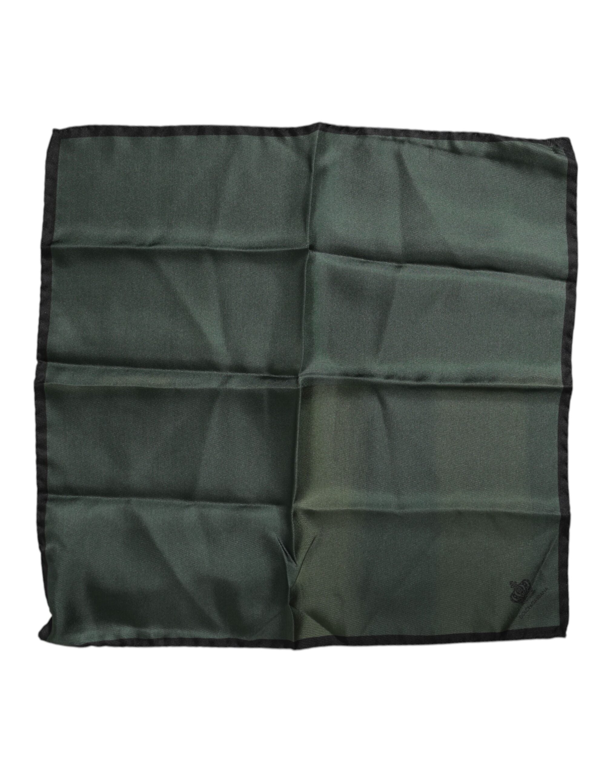Green DG Crown Silk Square Men Foulard Scarf