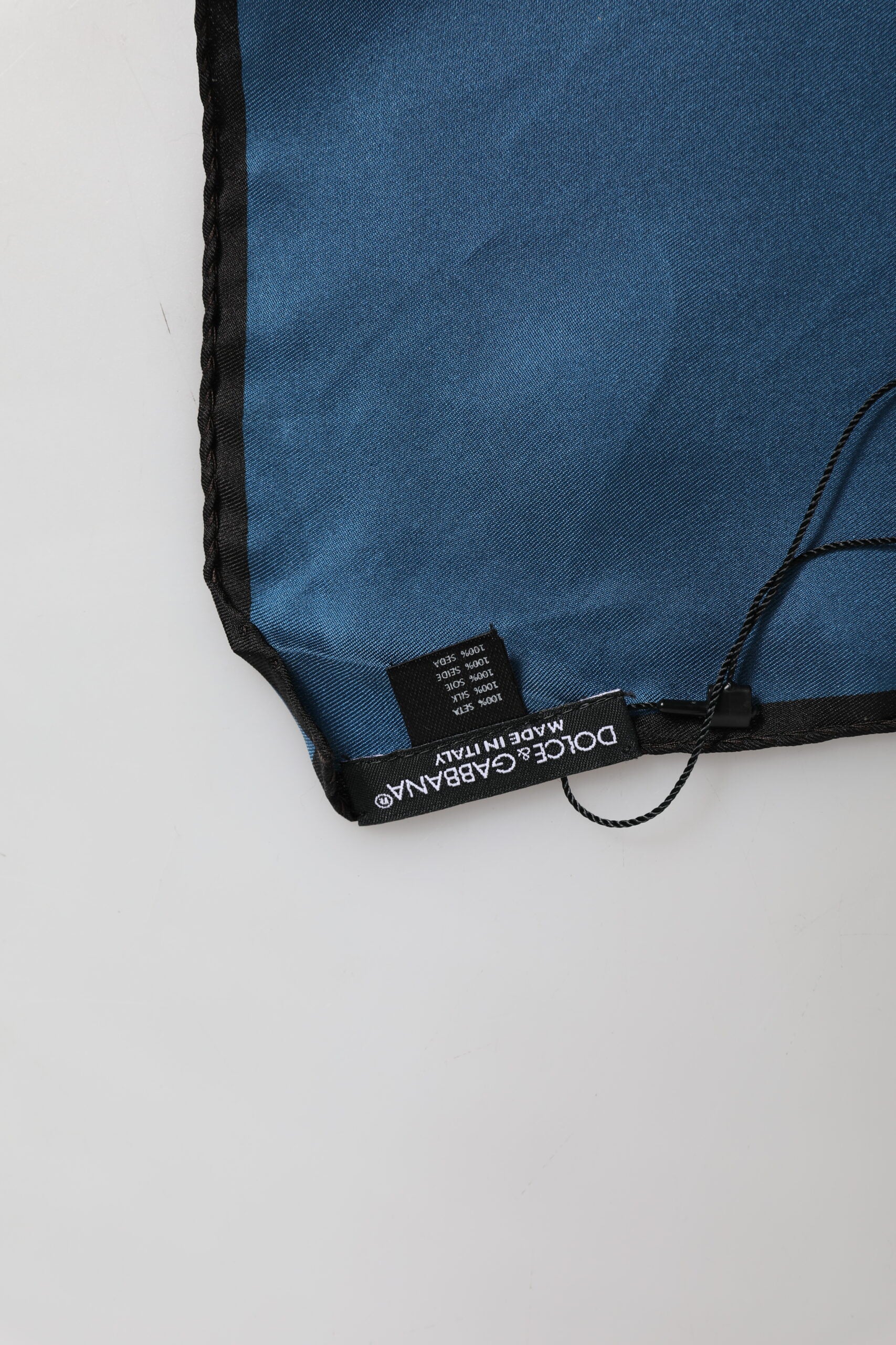 Blue DG Crown Silk Square Men Foulard Scarf