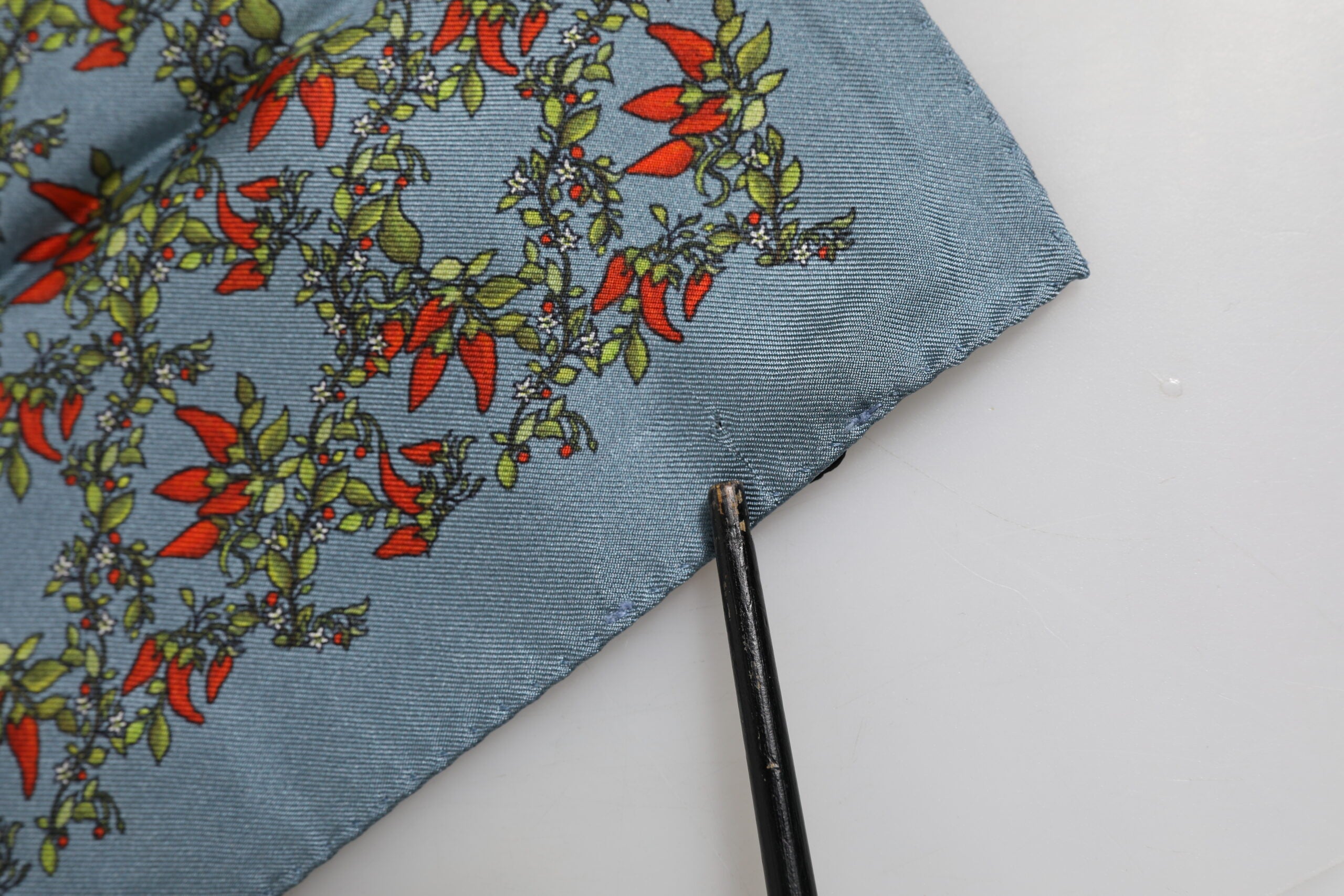 Gray Chilis Silk Square Men Foulard Scarf