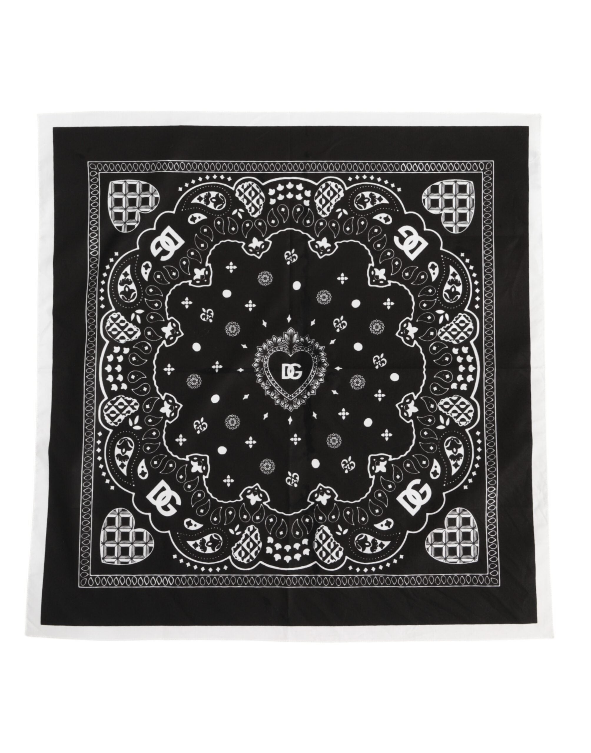 Black White Bandana Square Men Foulard Scarf