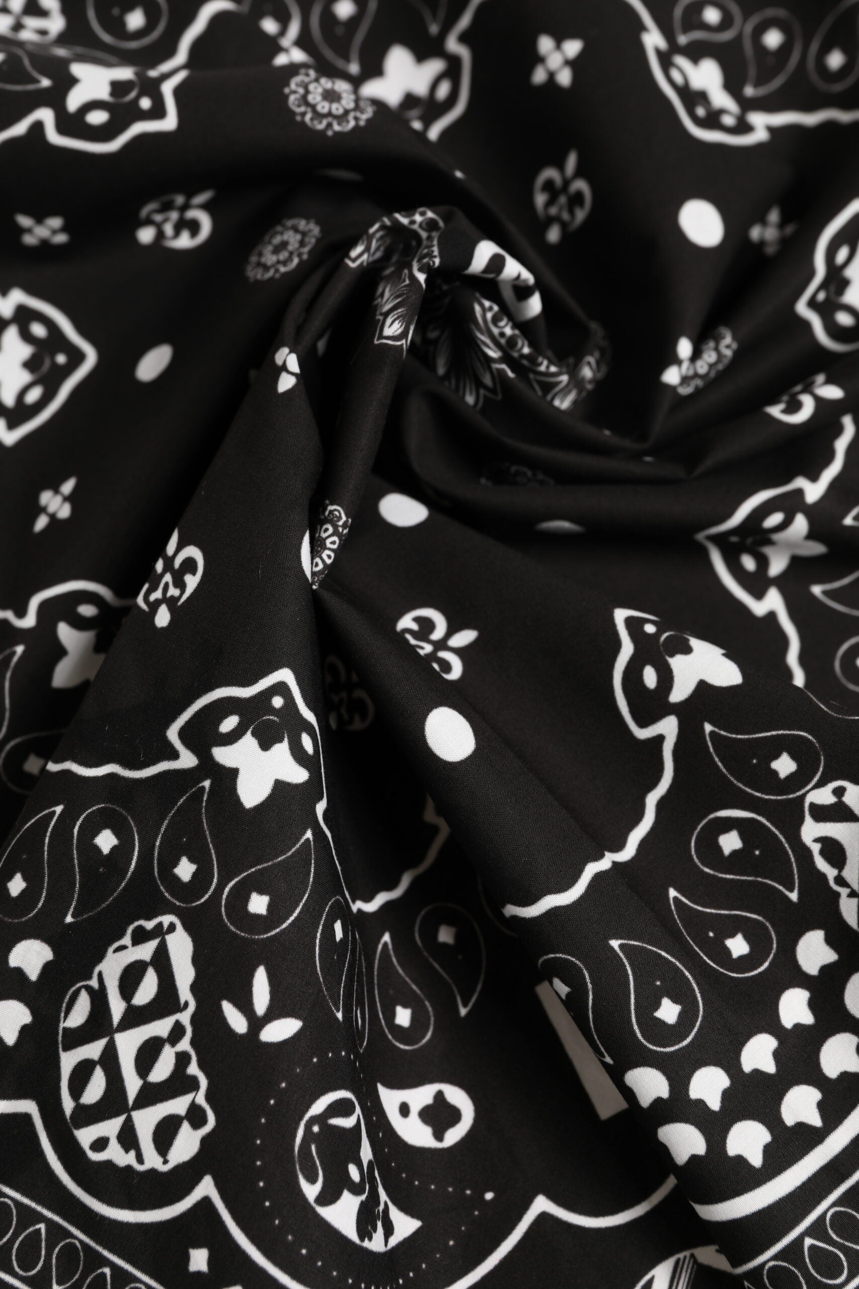 Black White Bandana Square Men Foulard Scarf