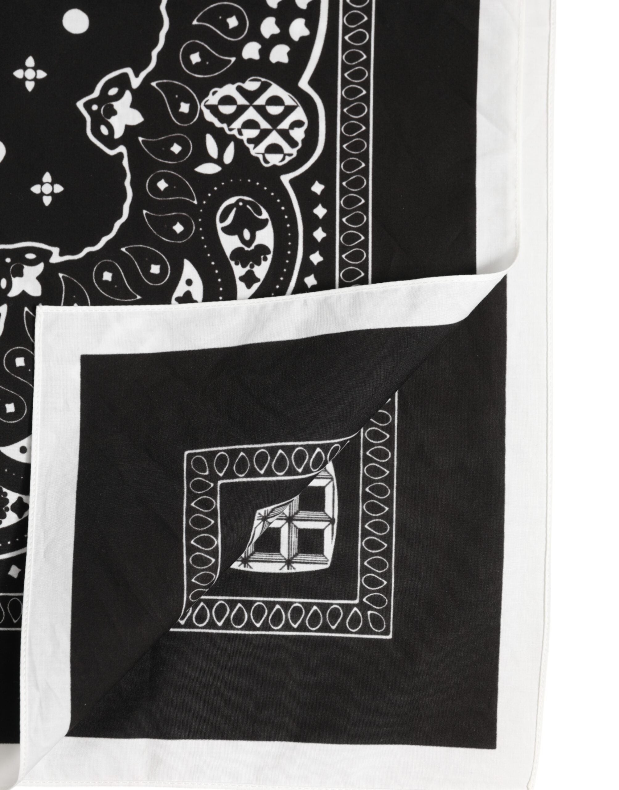 Black White Bandana Square Men Foulard Scarf
