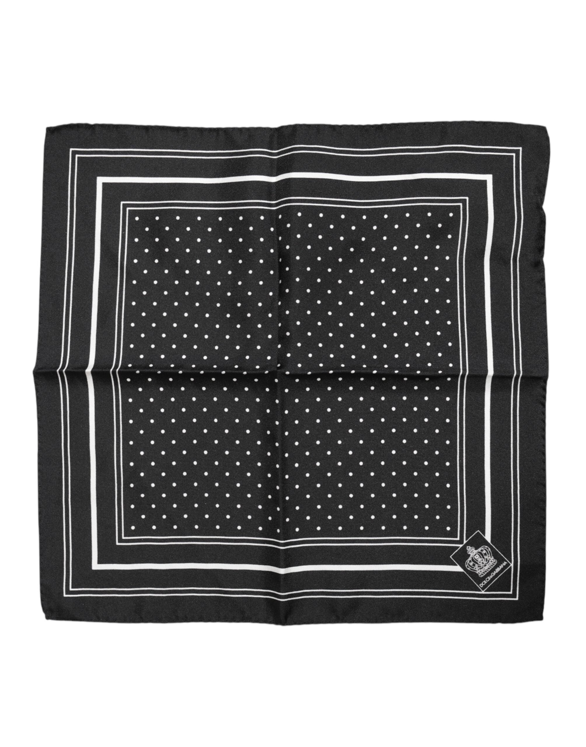 Black White Polka Dot Men Foulard Scarf