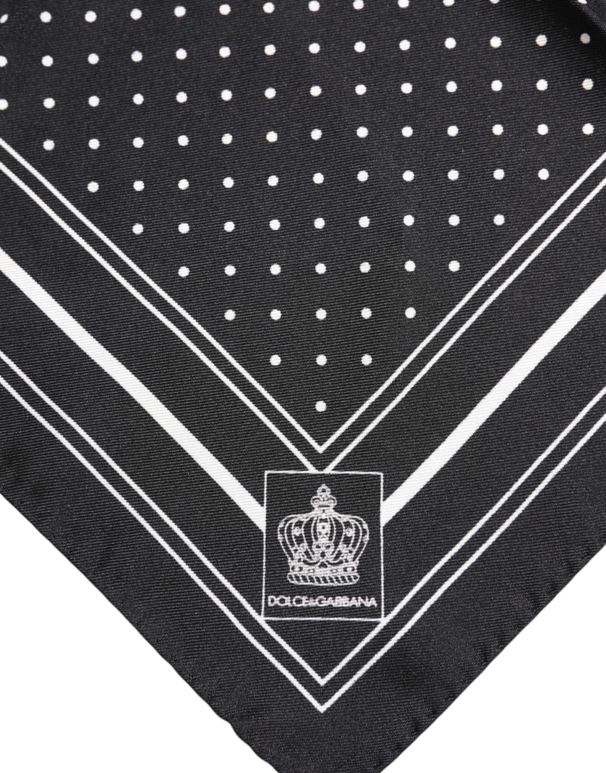 Black White Polka Dot Men Foulard Scarf