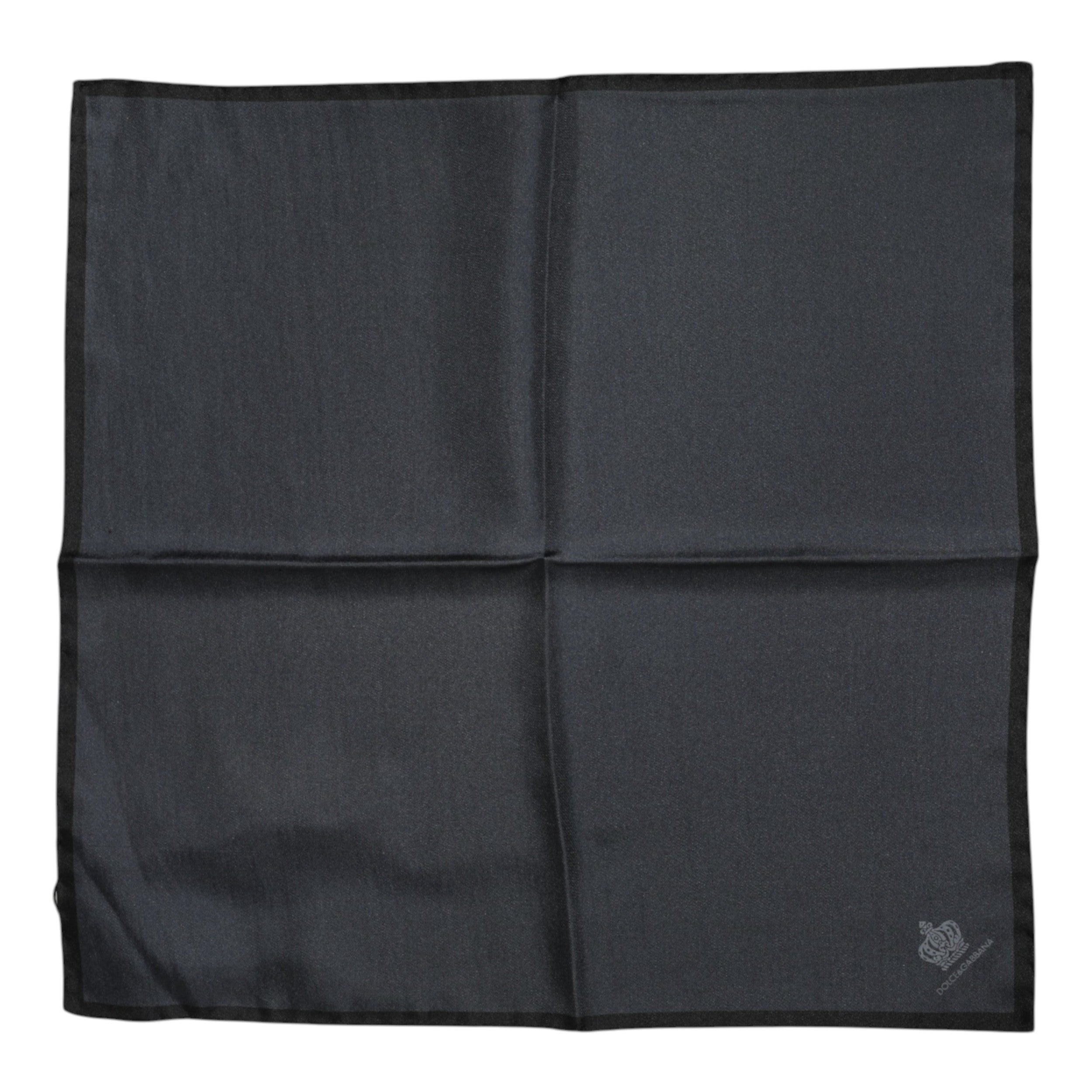 Dark Gray DG Crown Silk Square Foulard Scarf