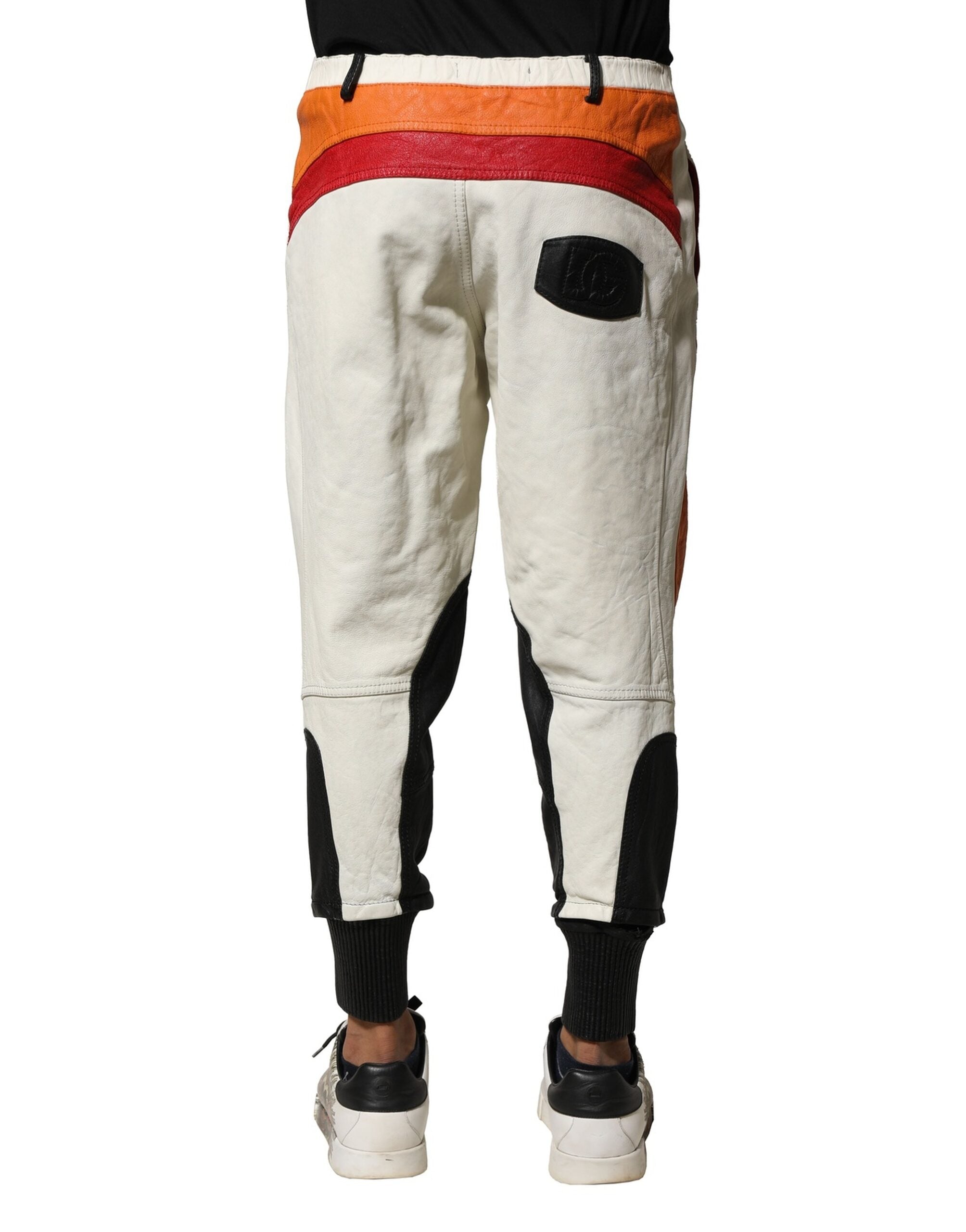 Multicolor Lambskin Tapered Men Pants