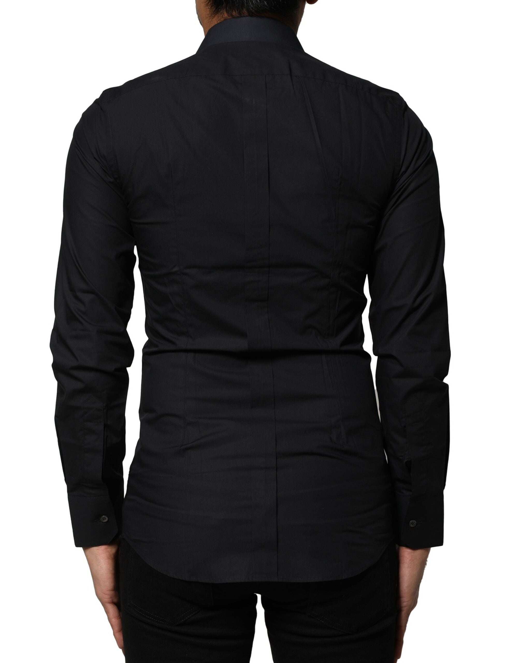 Black Cotton GOLD Long Sleeves Dress Shirt