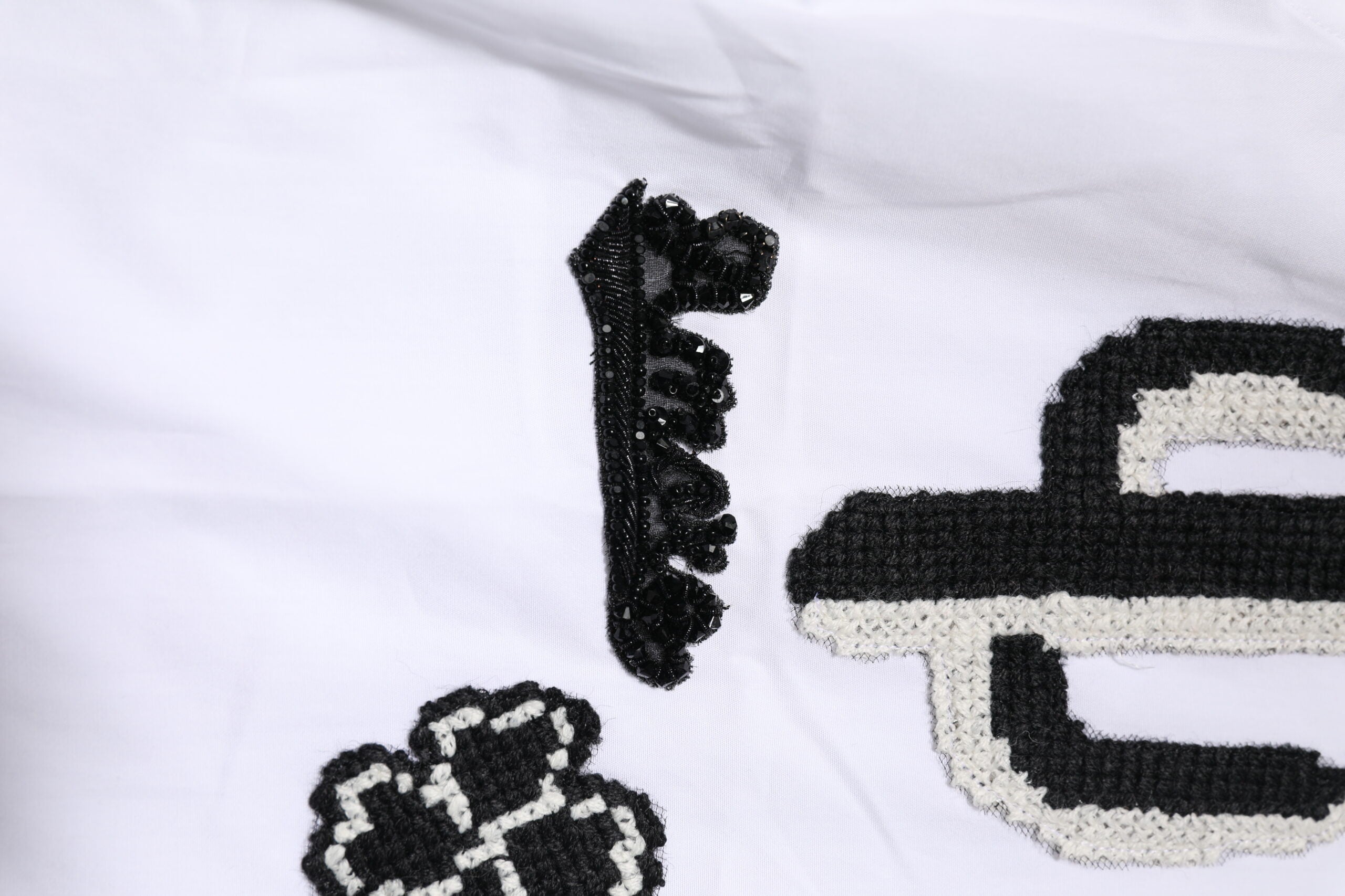 White GOLD Embroidery Detailed Dress Shirt