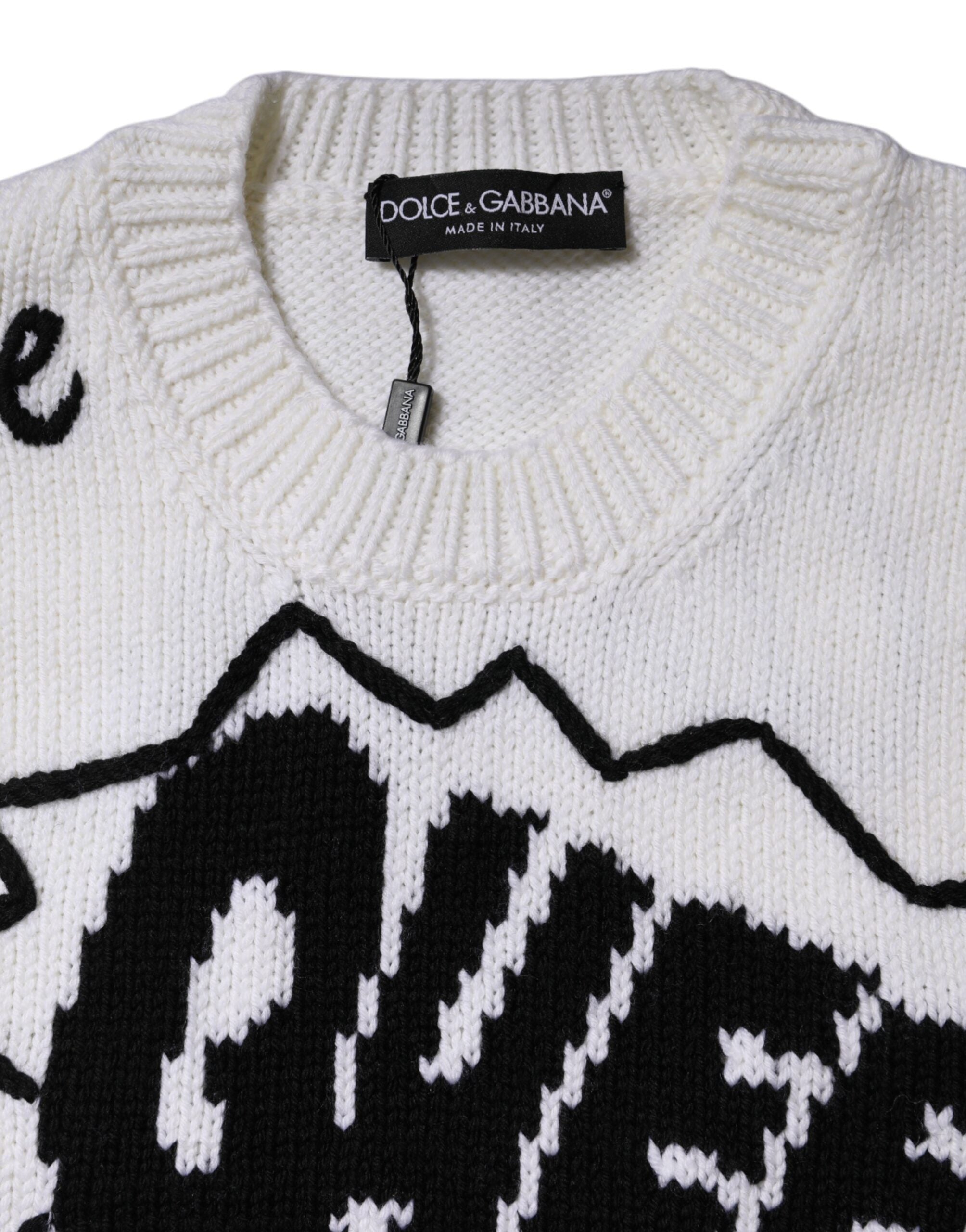 White Wool Knit Crew Neck Pullover Sweater