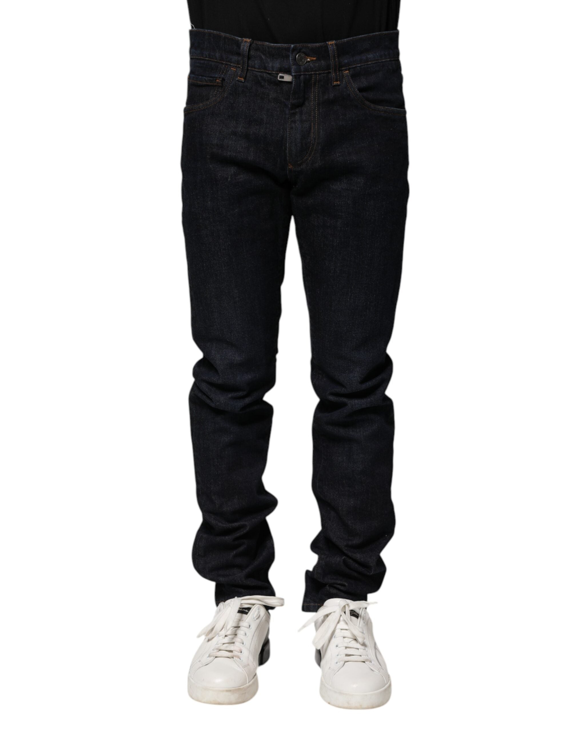 Black Cotton Skinny Denim Men Jeans