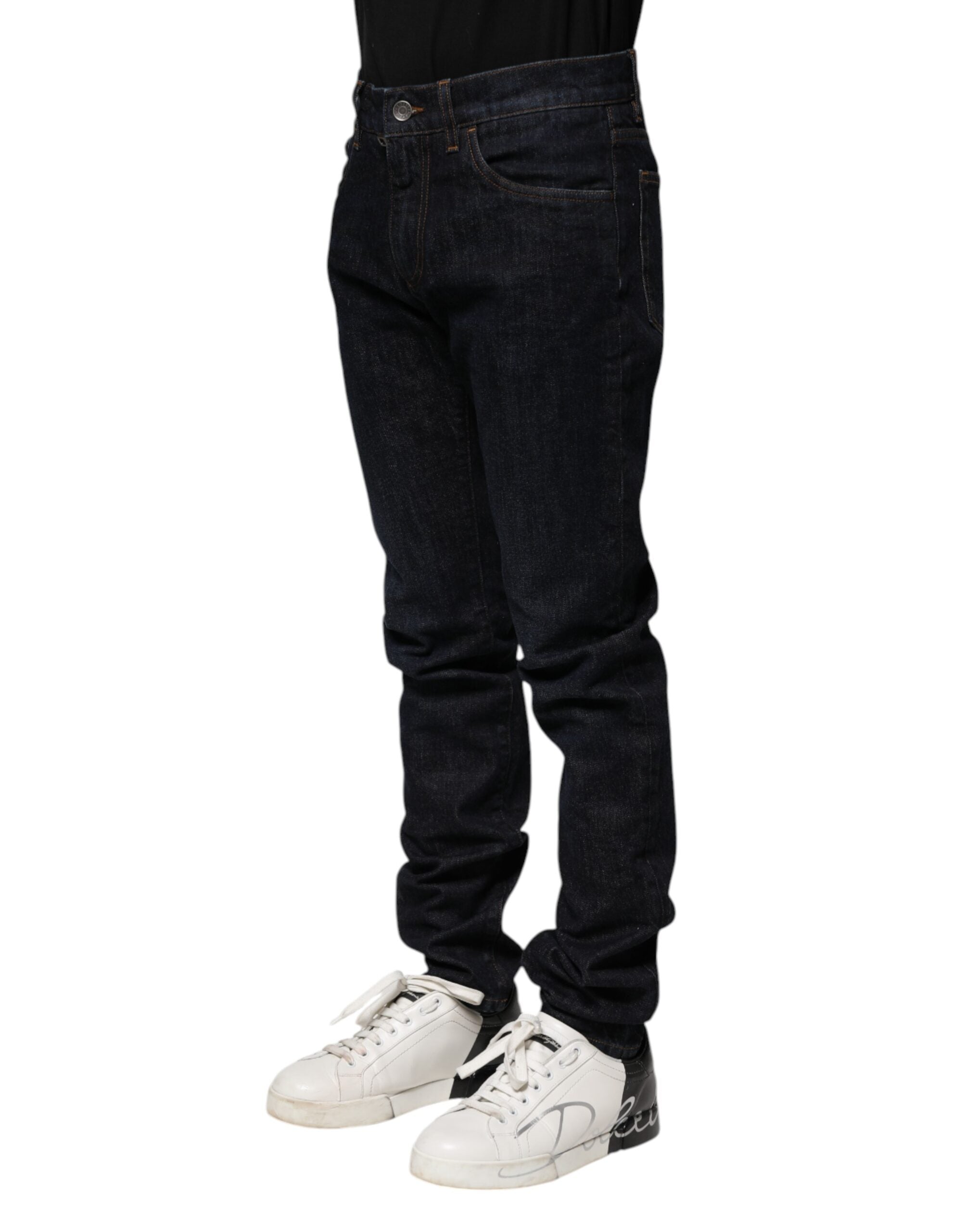 Black Cotton Skinny Denim Men Jeans