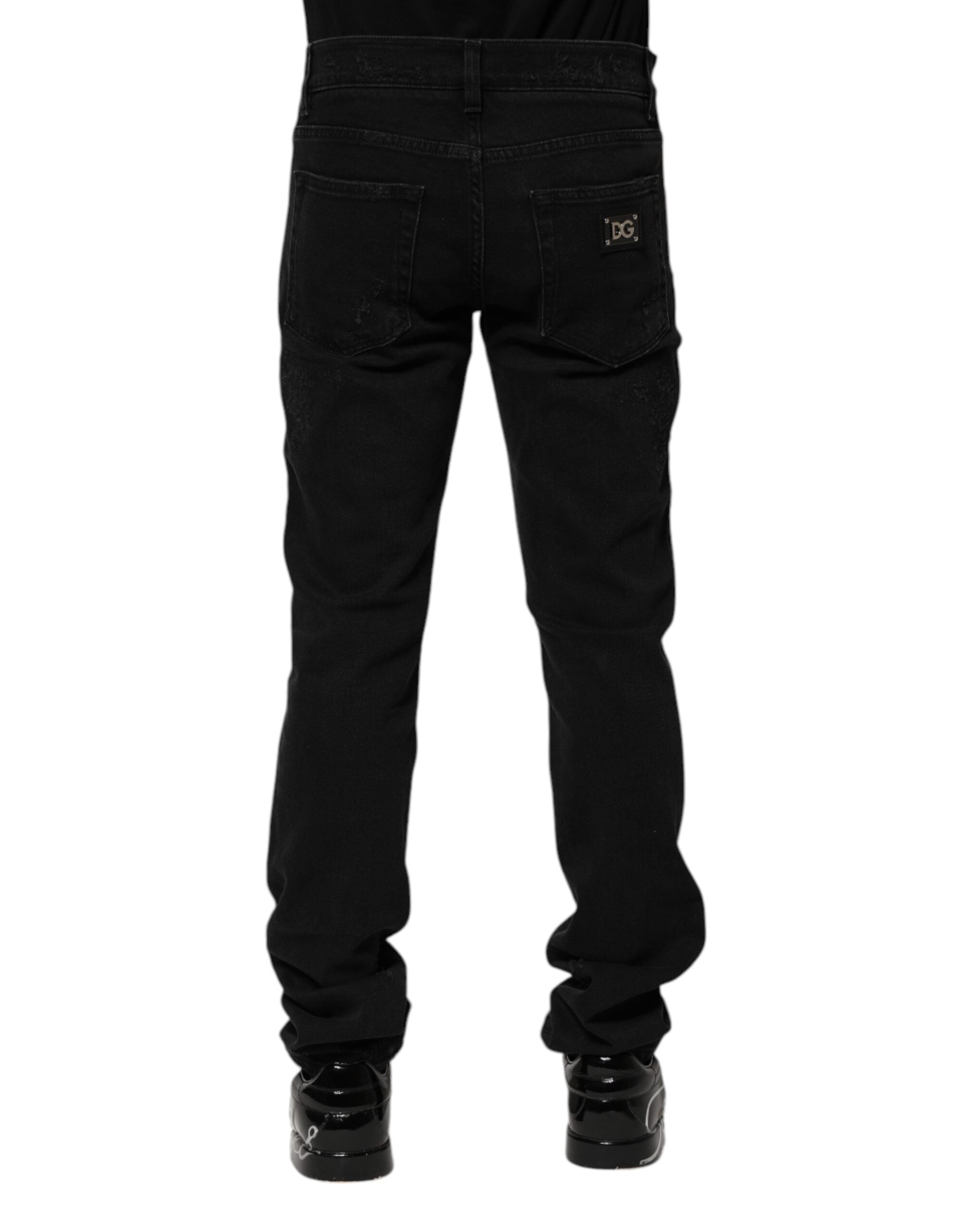Black Cotton Skinny Men Denim Jeans