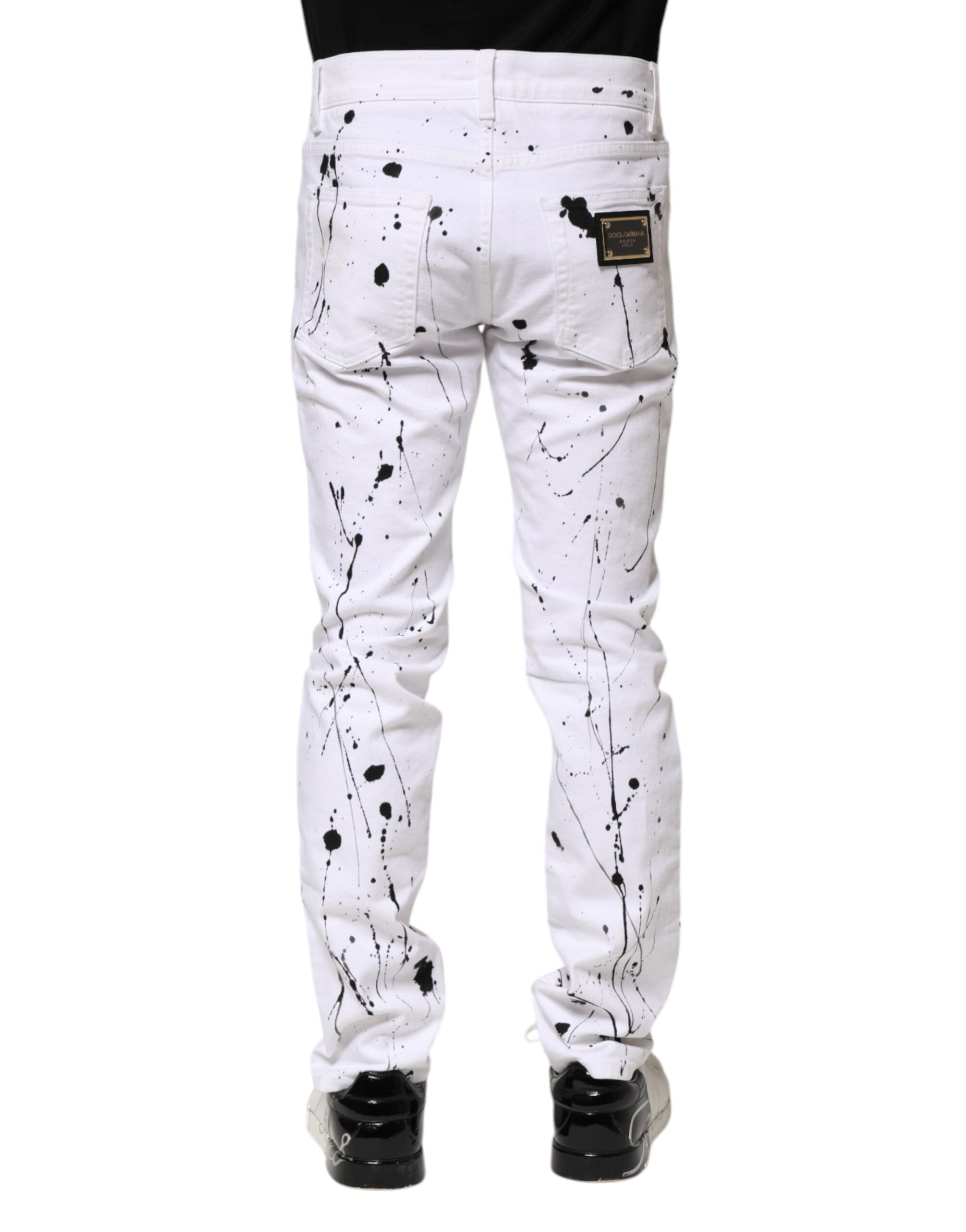 White ColorSplash Skinny Denim Jeans